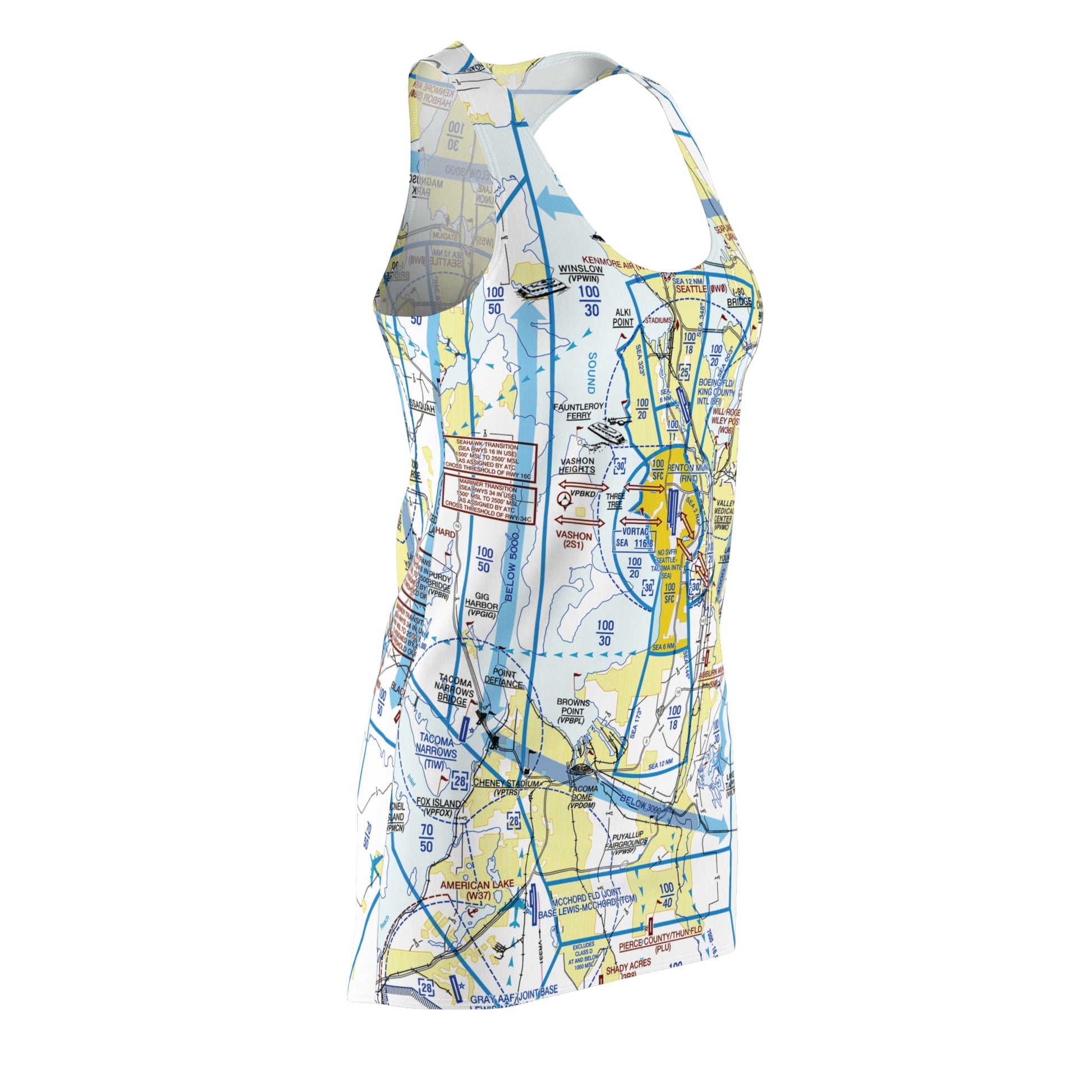 Seattle Flyway Chart racerback dress