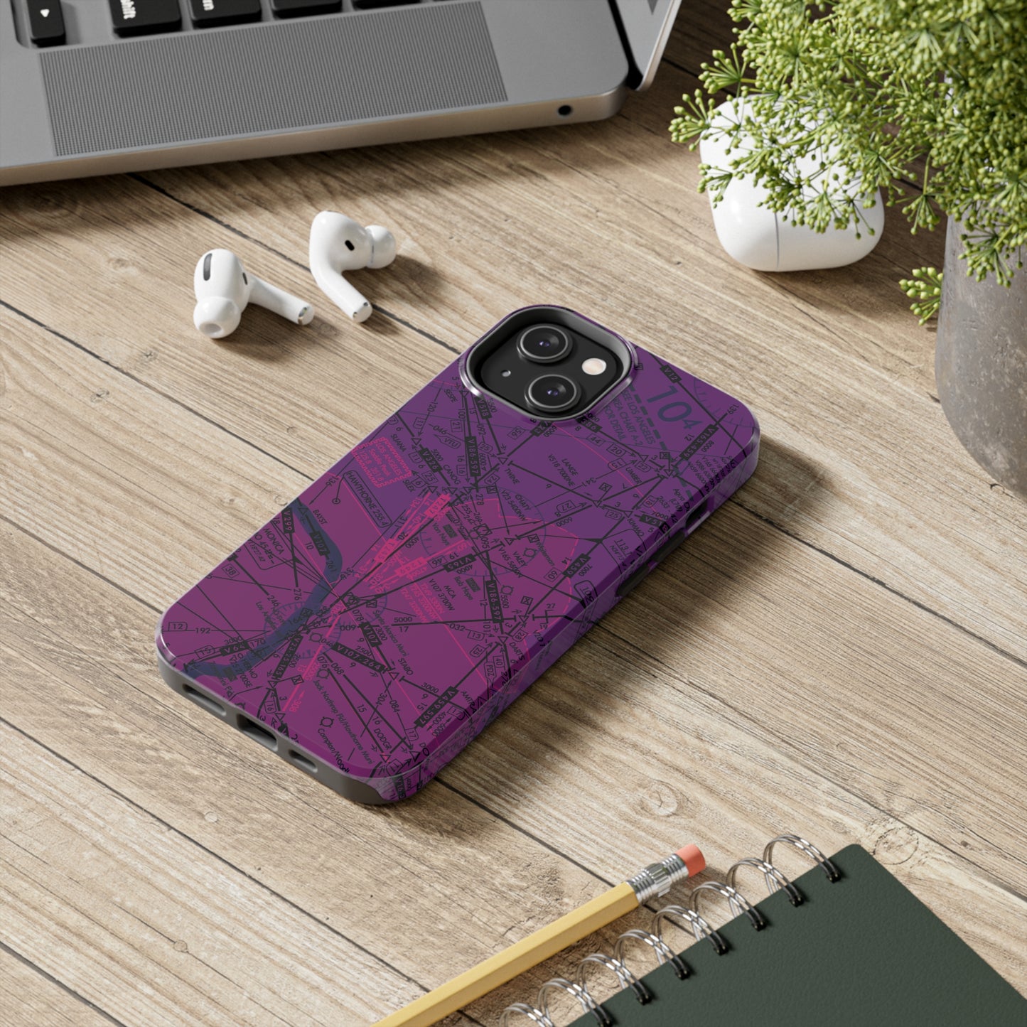 Enroute Low Altitude Chart (ELUS3) tough phone cases (purple)