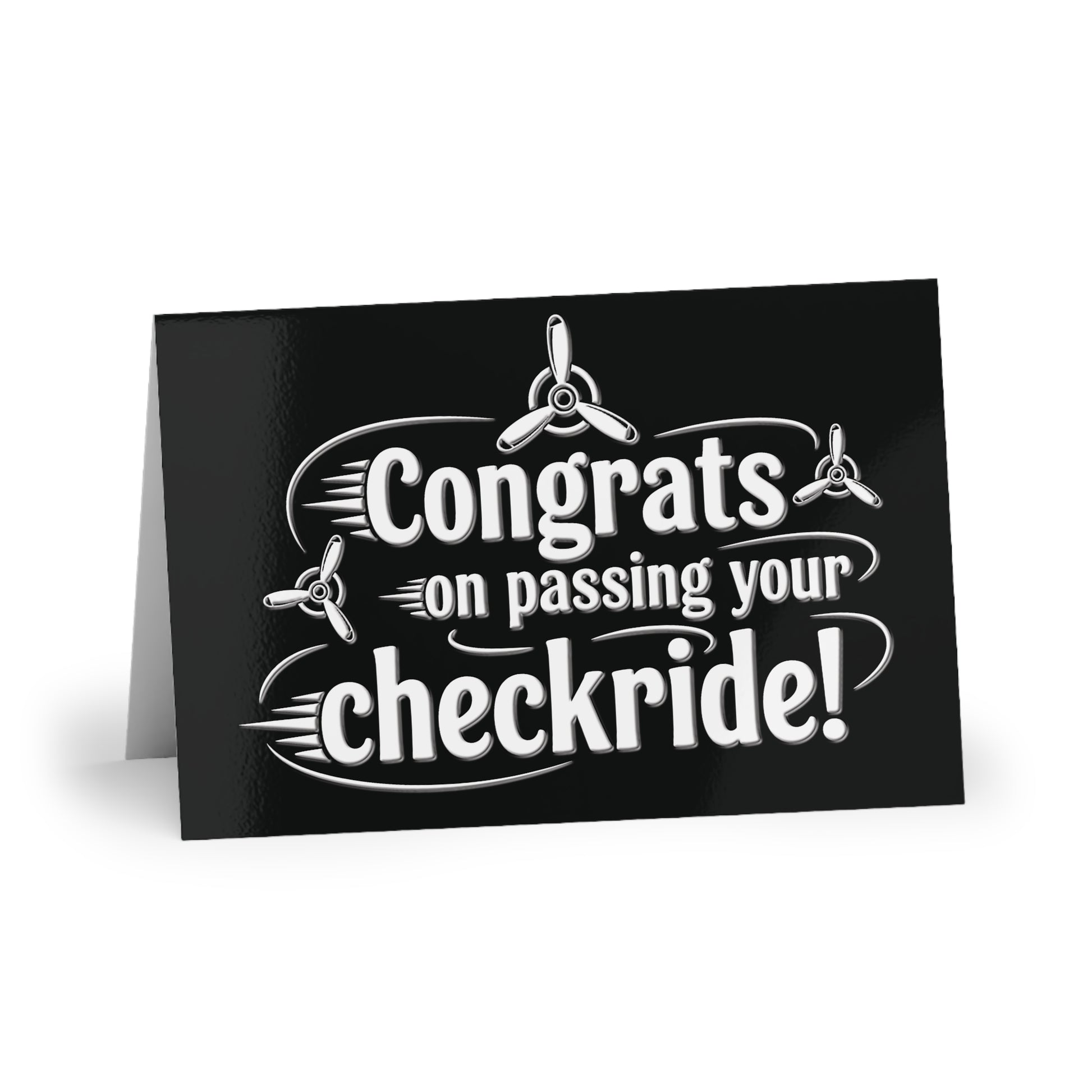 Congrats on passing your checkride! pack of 10 greeting cards (v3. white)