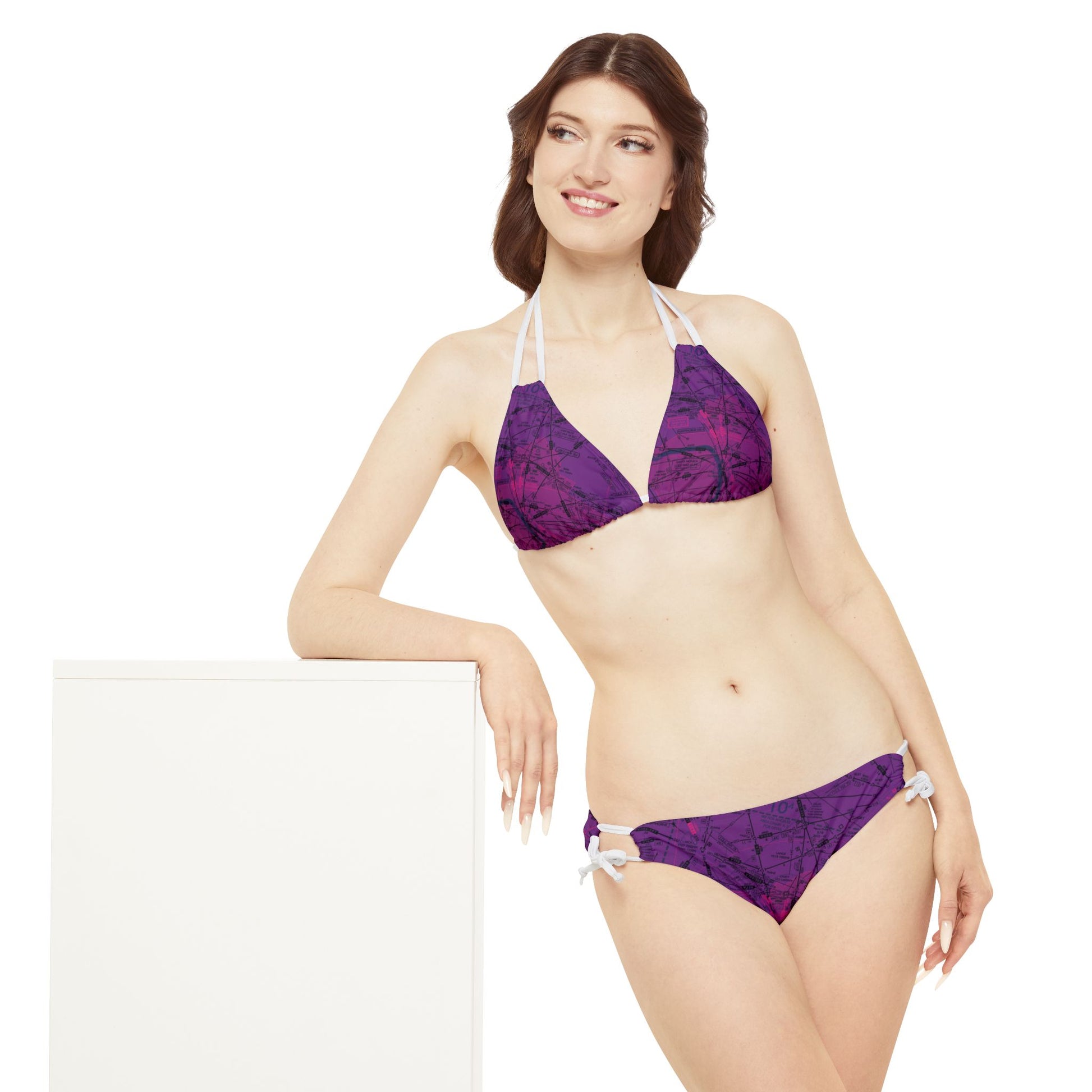 Enroute Low Altitude (ELUS3) Chart strappy bikini set (purple)