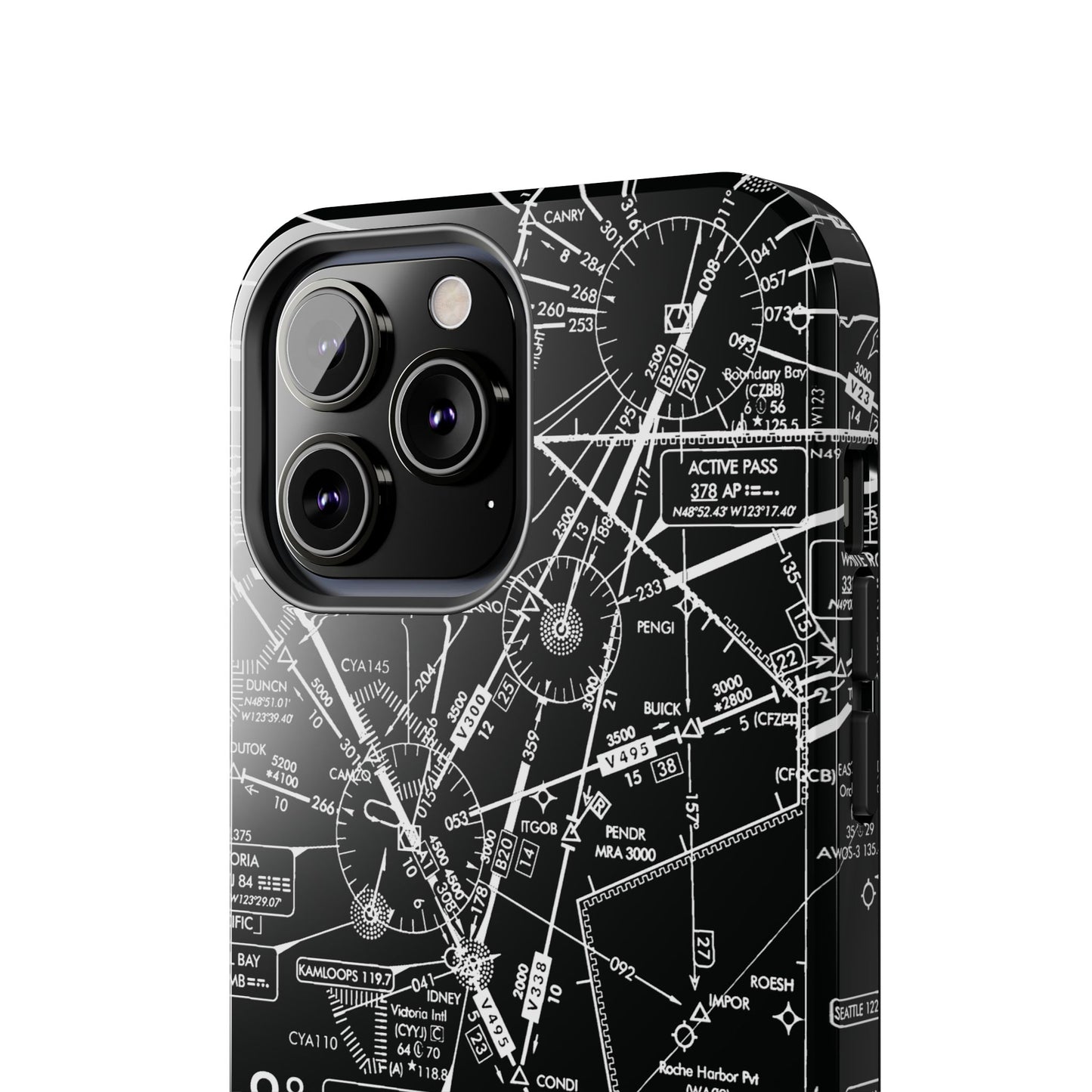 Enroute Low Altitude Chart tough phone cases (ELUS1/b&w)