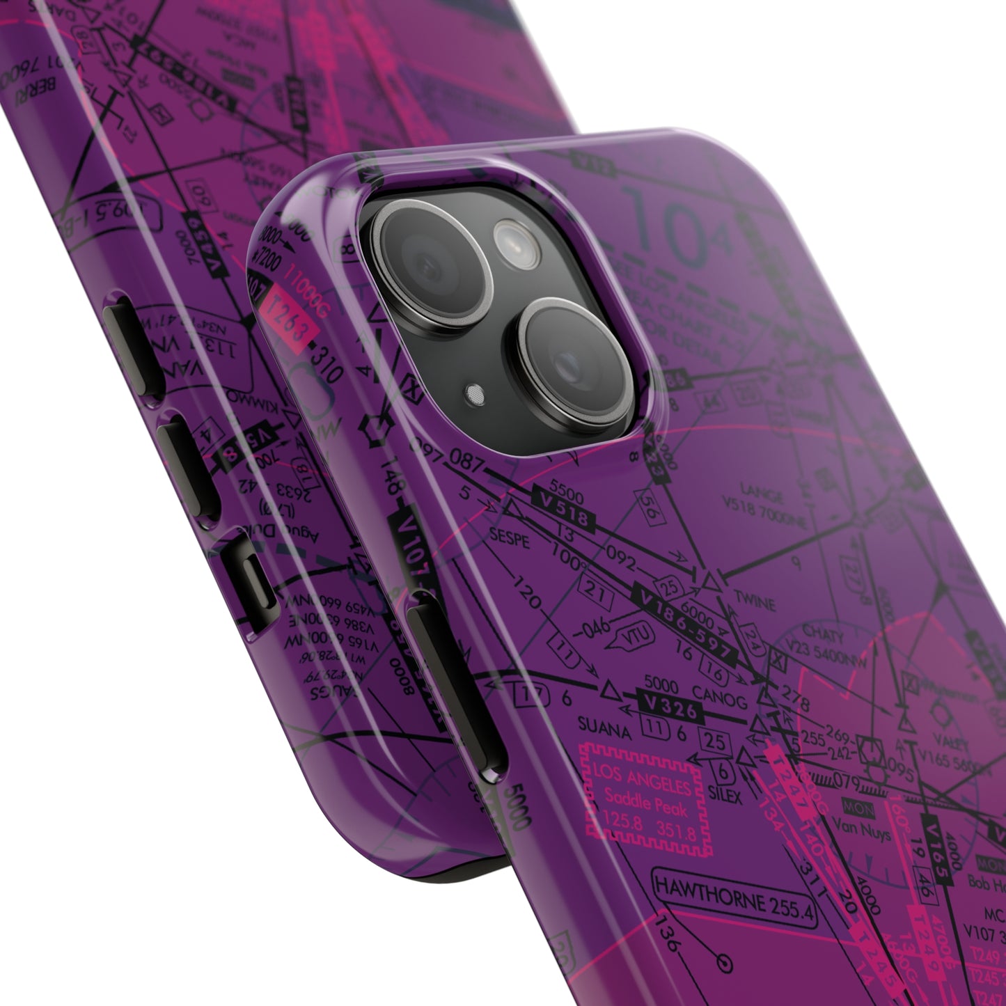 Enroute Low Altitude Chart (ELUS3) tough phone cases (purple)