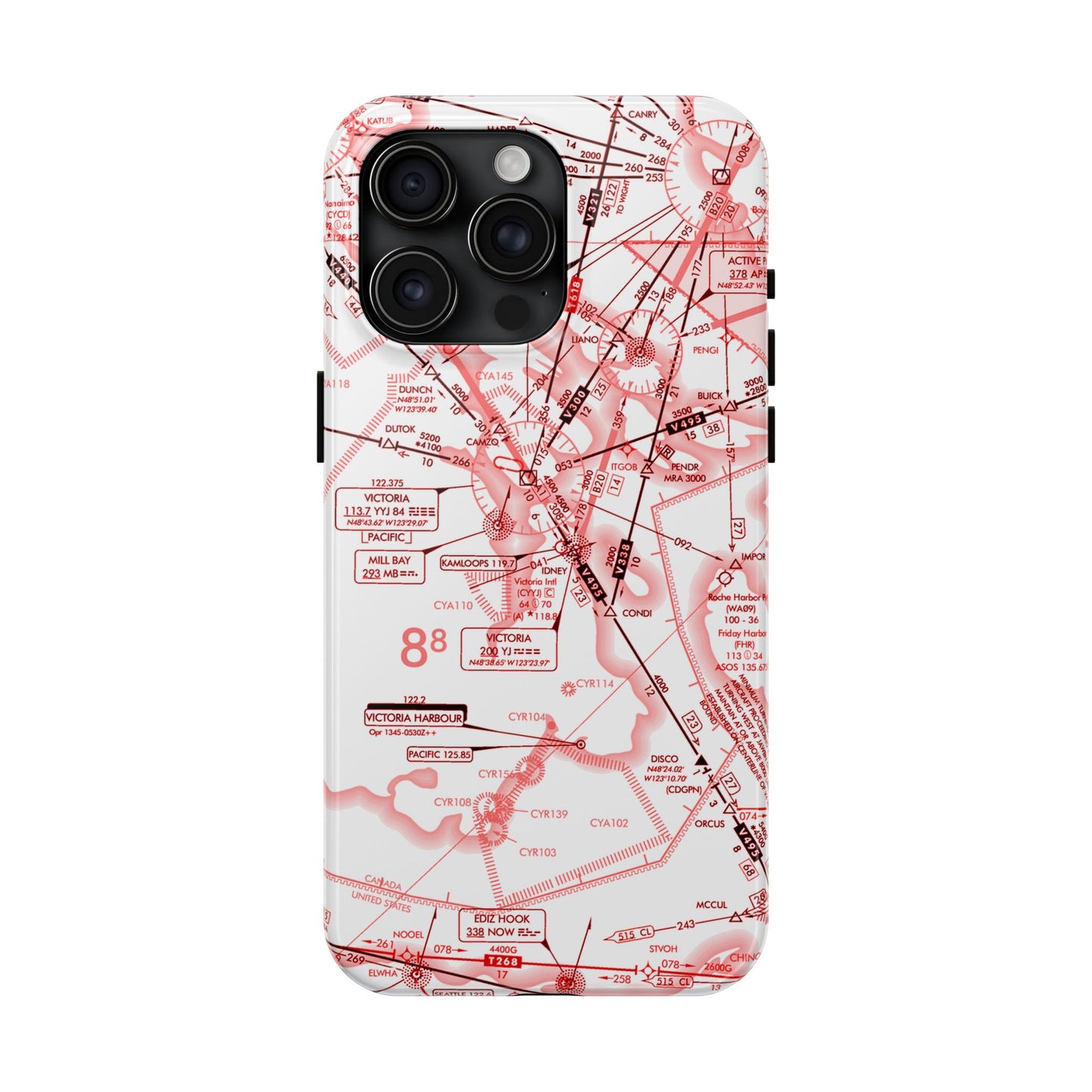 Enroute Low Altitude Chart (ELUS1) tough phone cases (red&white)