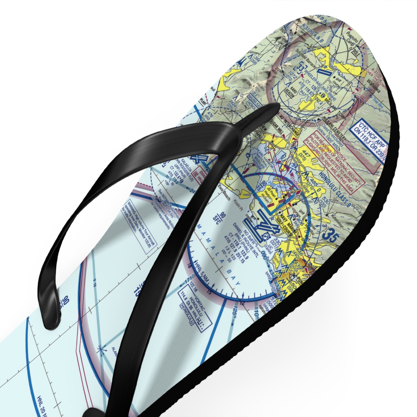 Aeronautical Chart Flip-Flops (PHNL Flyway Chart)