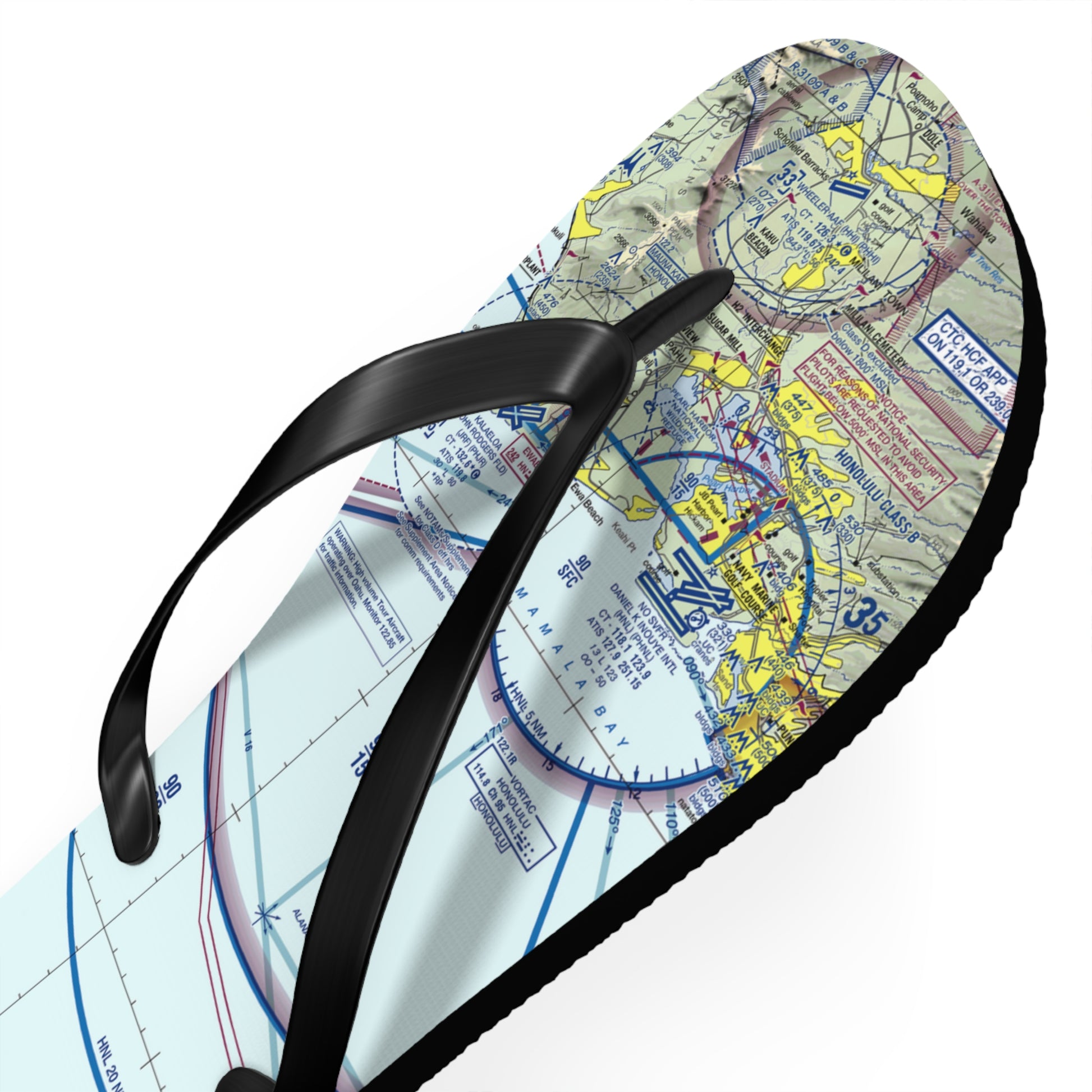 Aeronautical Chart Flip-Flops (PHNL Flyway Chart)