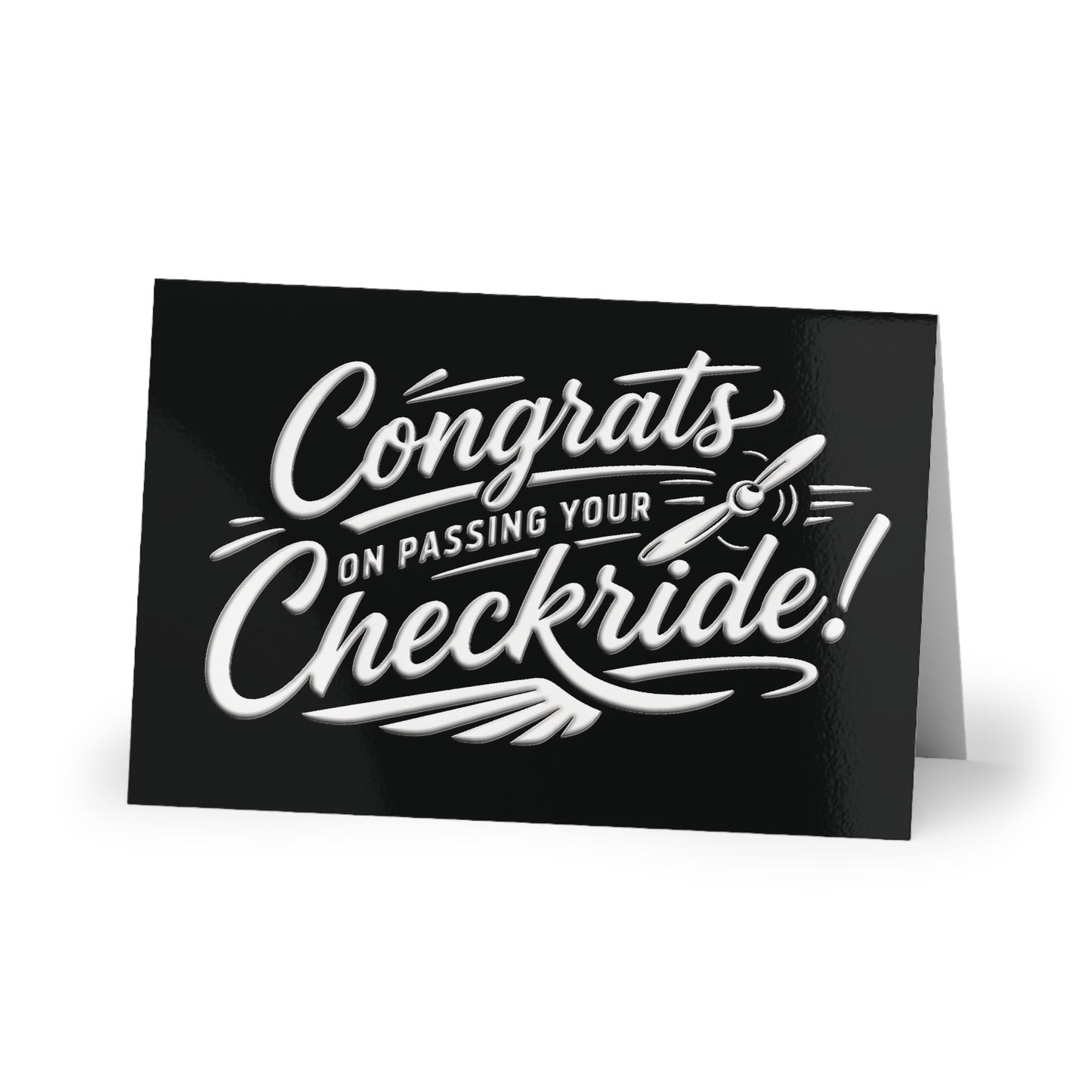 Congrats on passing your checkride! pack of 10 postcards (v4. white)