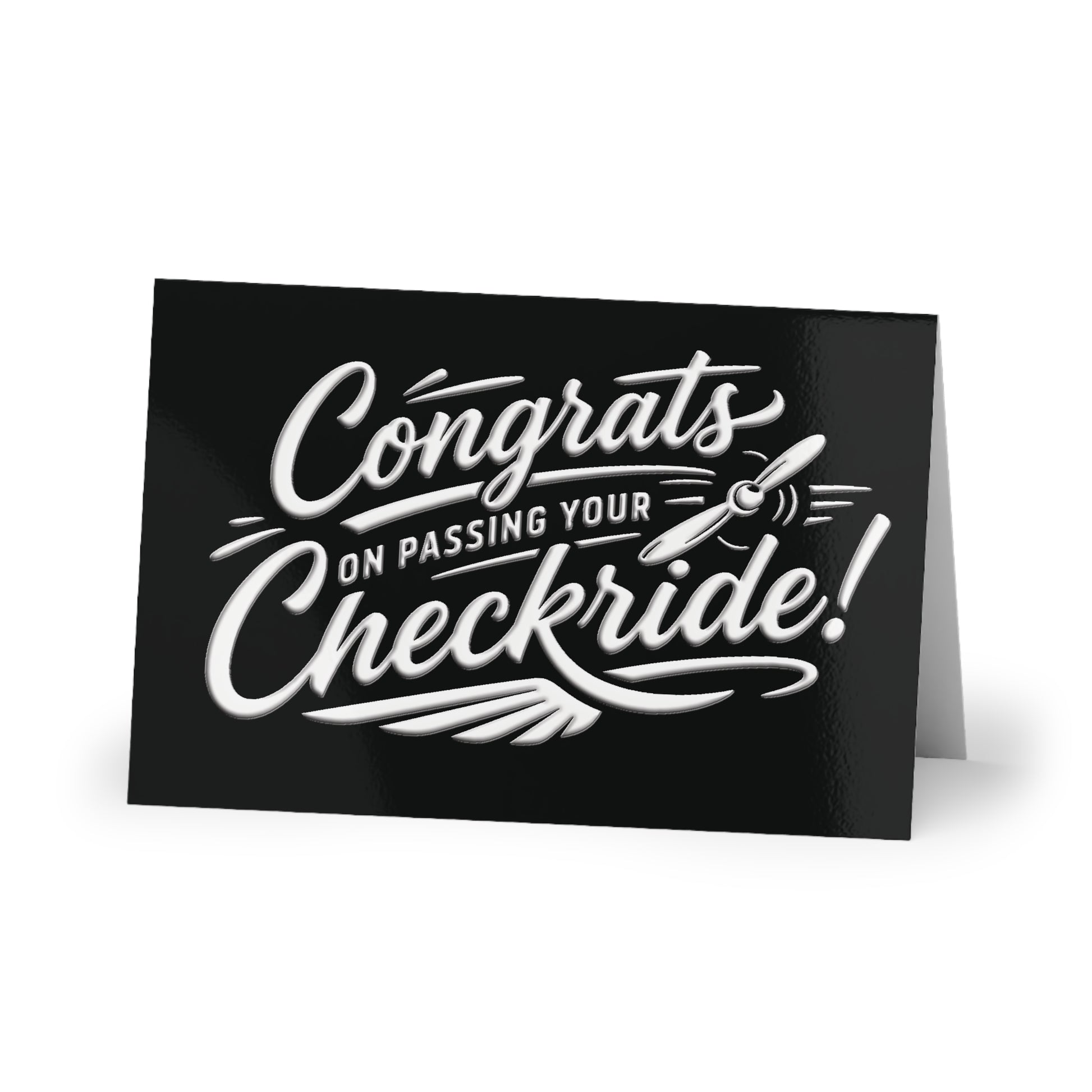 Congrats on passing your checkride! pack of 10 postcards (v4. white)