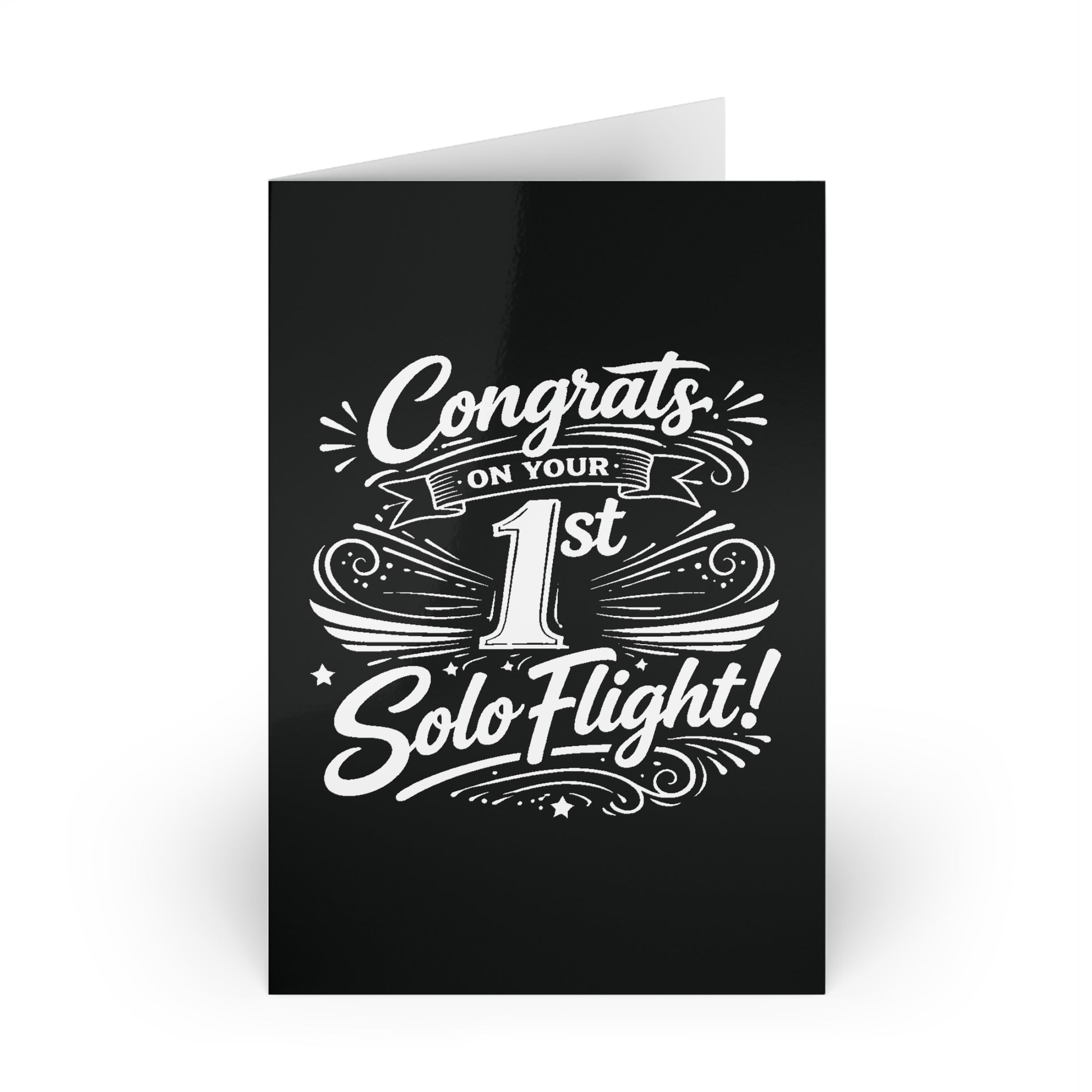 Congrats on your 1st Solo Flight! pack of 10 postcards (v3. white)