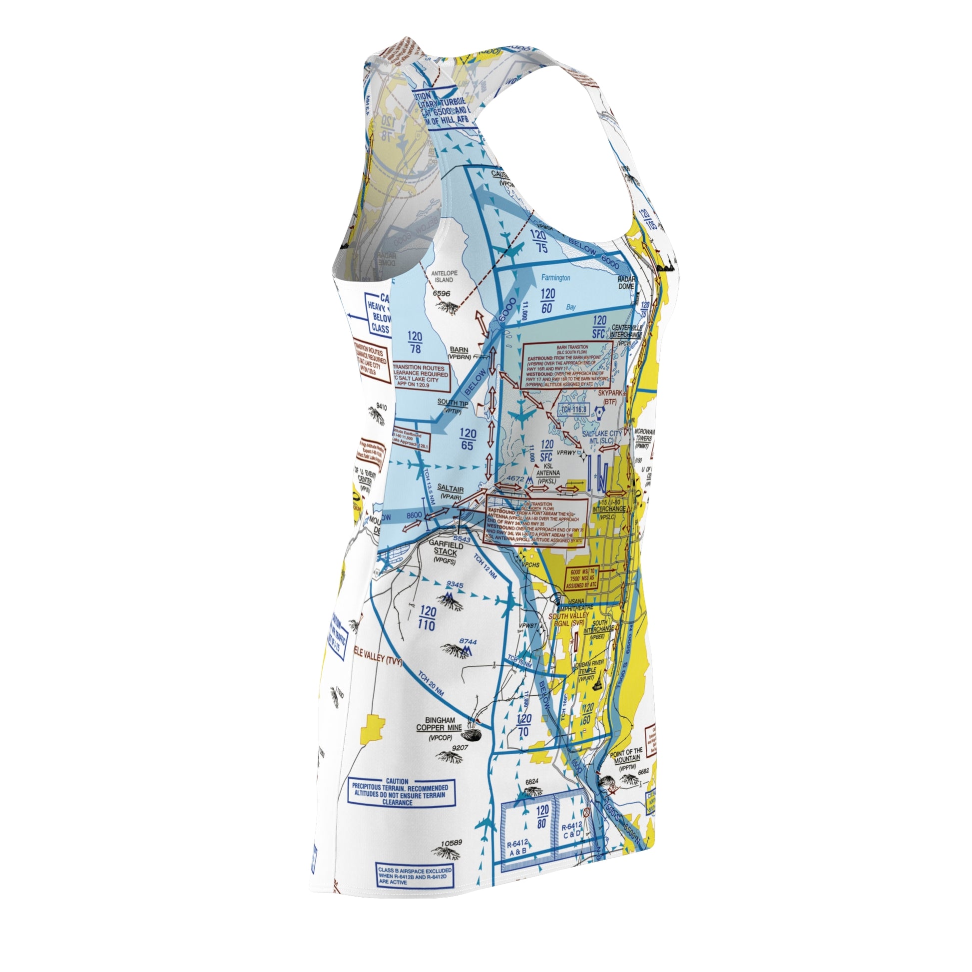 Salt Lake City Flyway Chart racerback dress