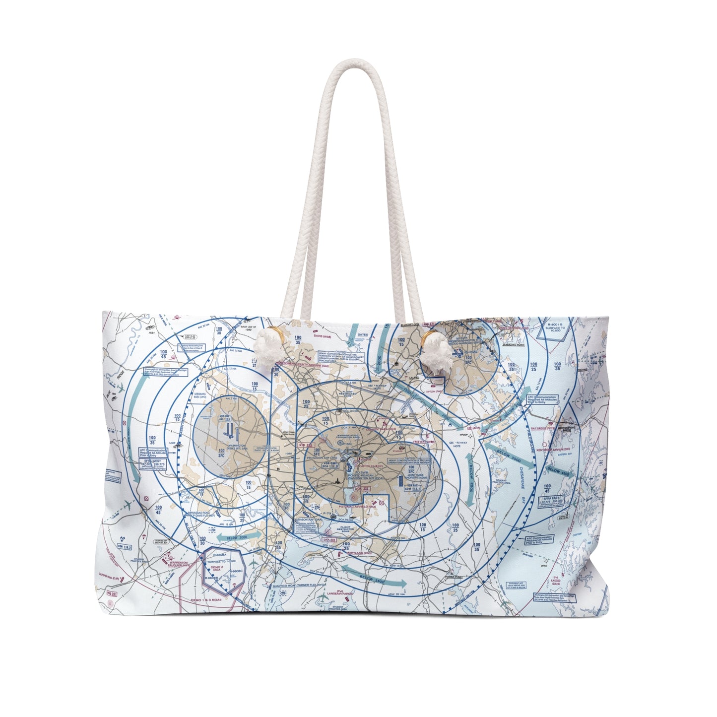 Aeronautical Chart weekender tote bag (KBWI Flyway Chart)