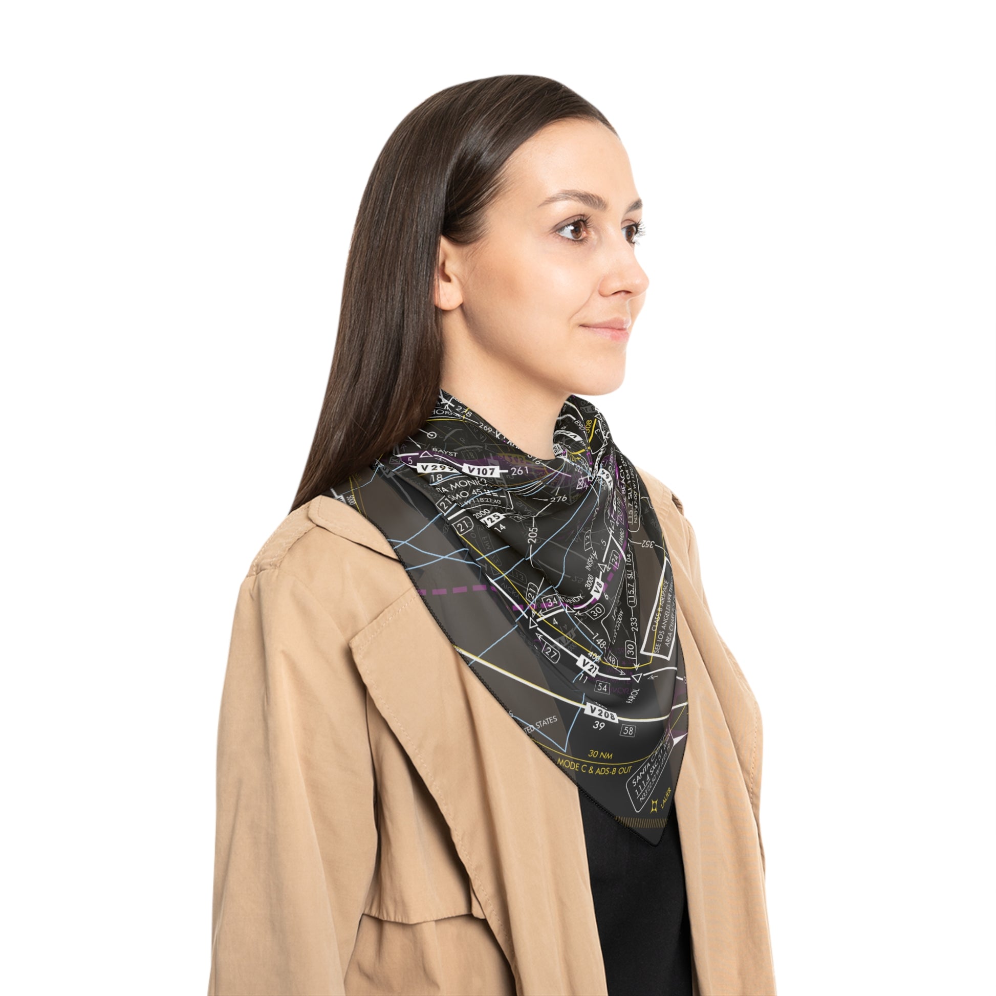 Enroute Low Altitude Chart (b&w) poly scarf