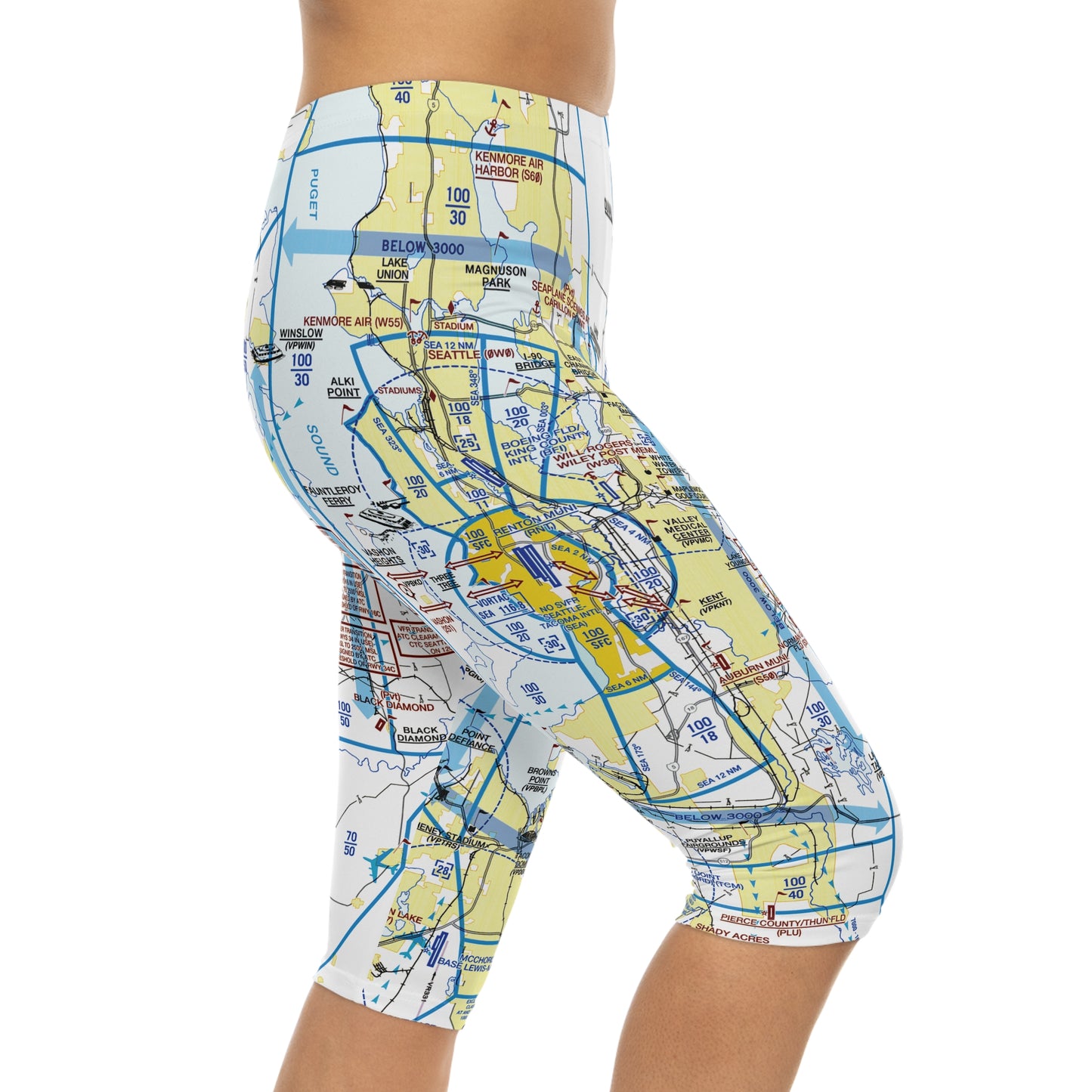Seattle Flyway Chart capri leggings