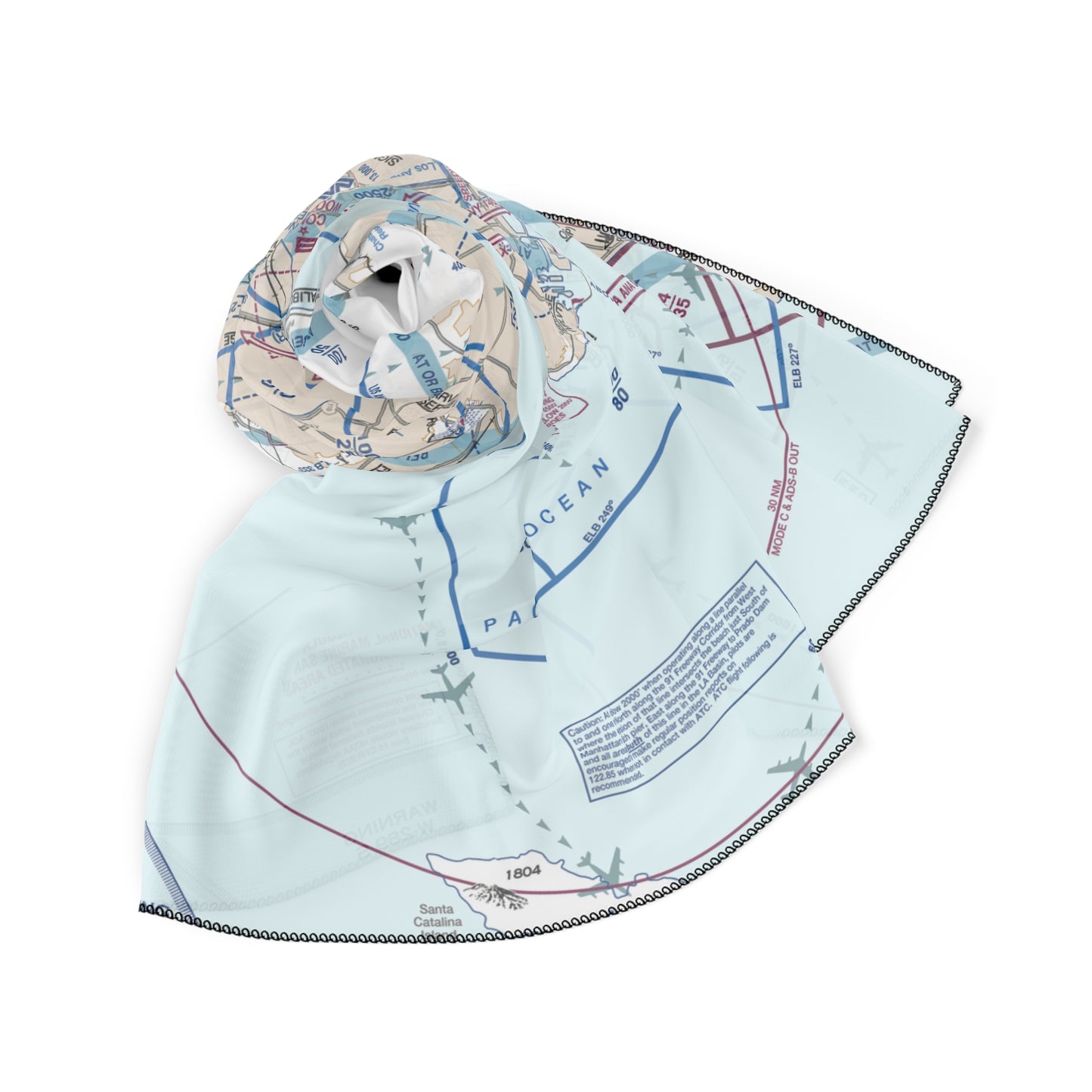 Los Angeles Flyway Chart poly scarf