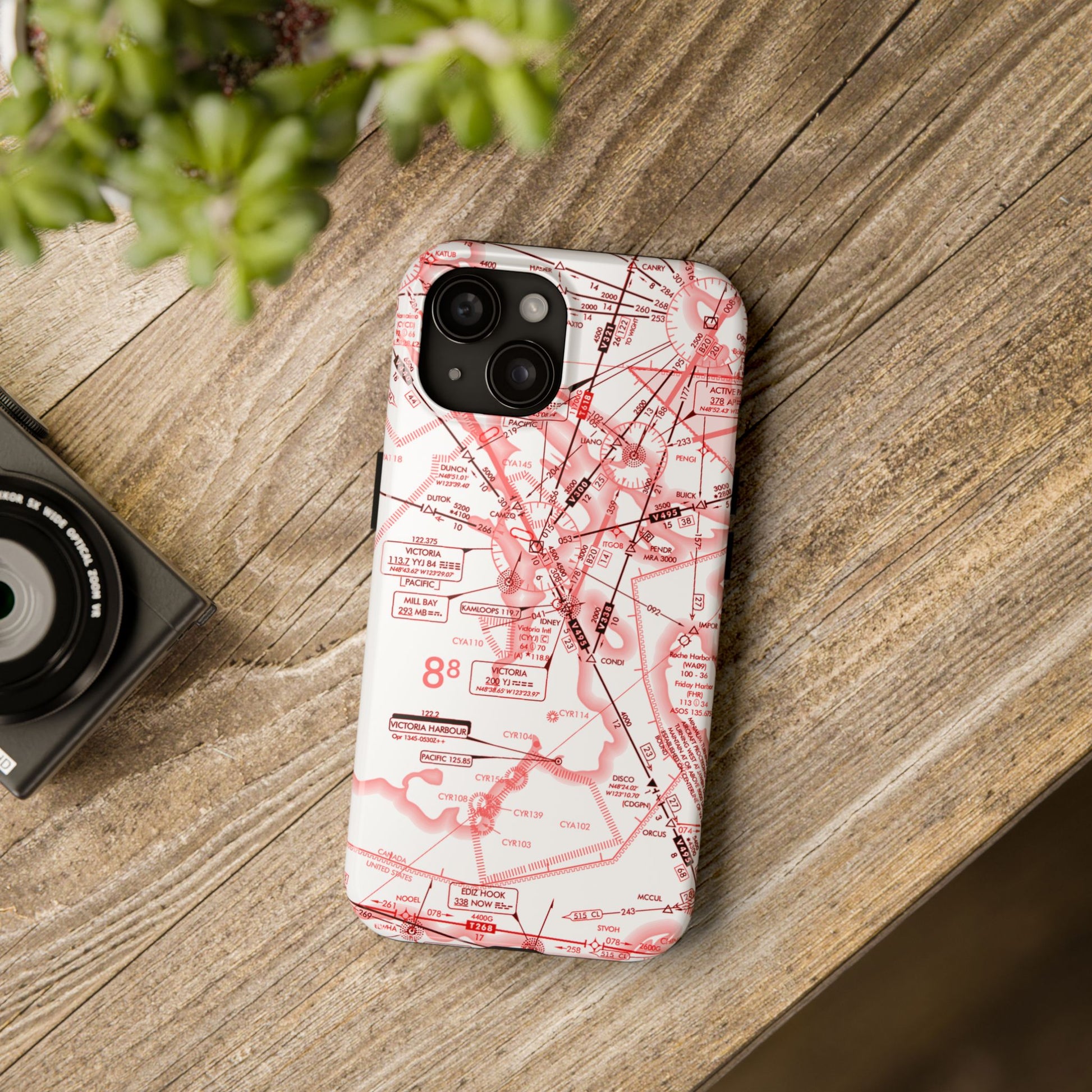 Enroute Low Altitude Chart (ELUS1) tough phone cases (red&white)