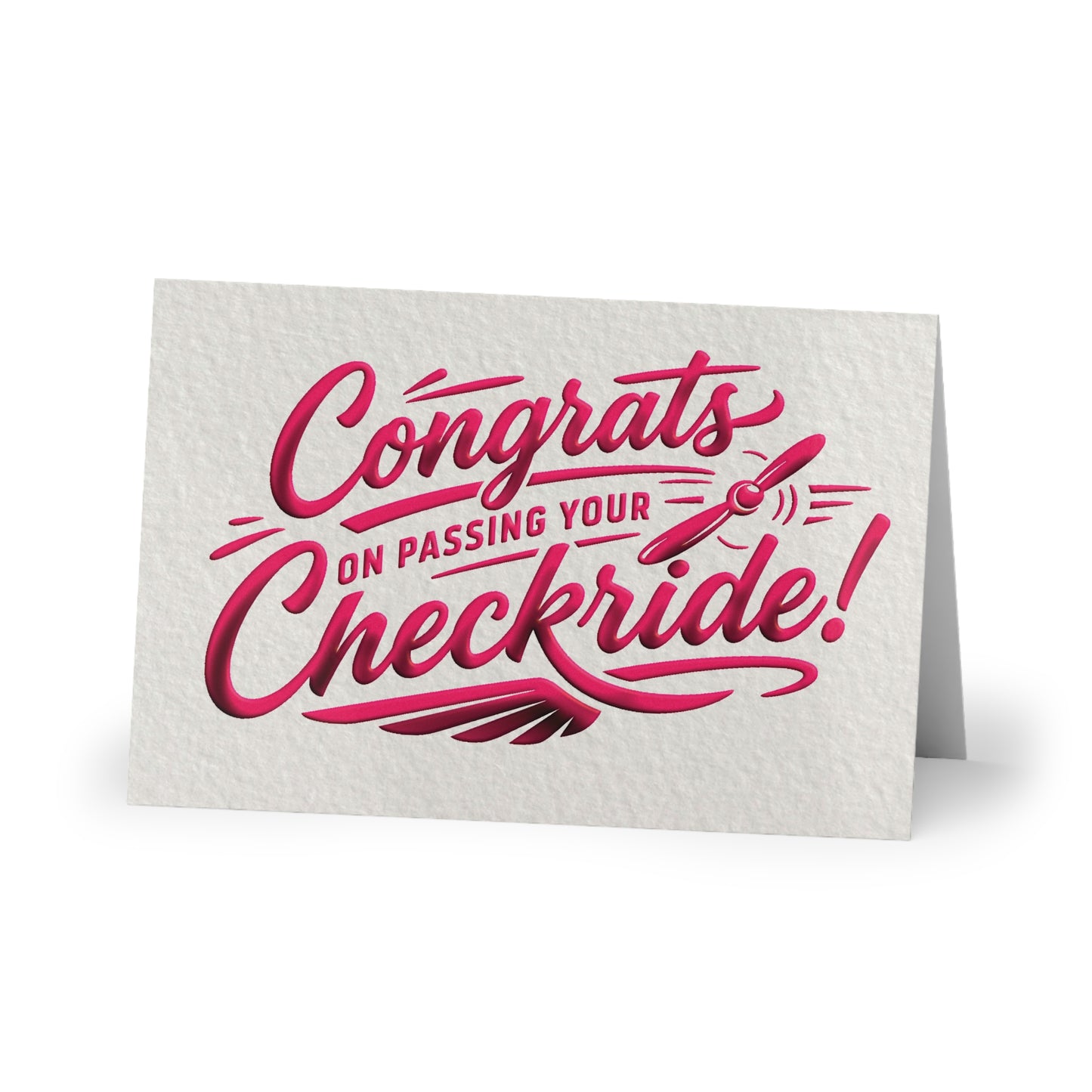 Congrats on passing your checkride! pack of 10 postcards (v4. pink)