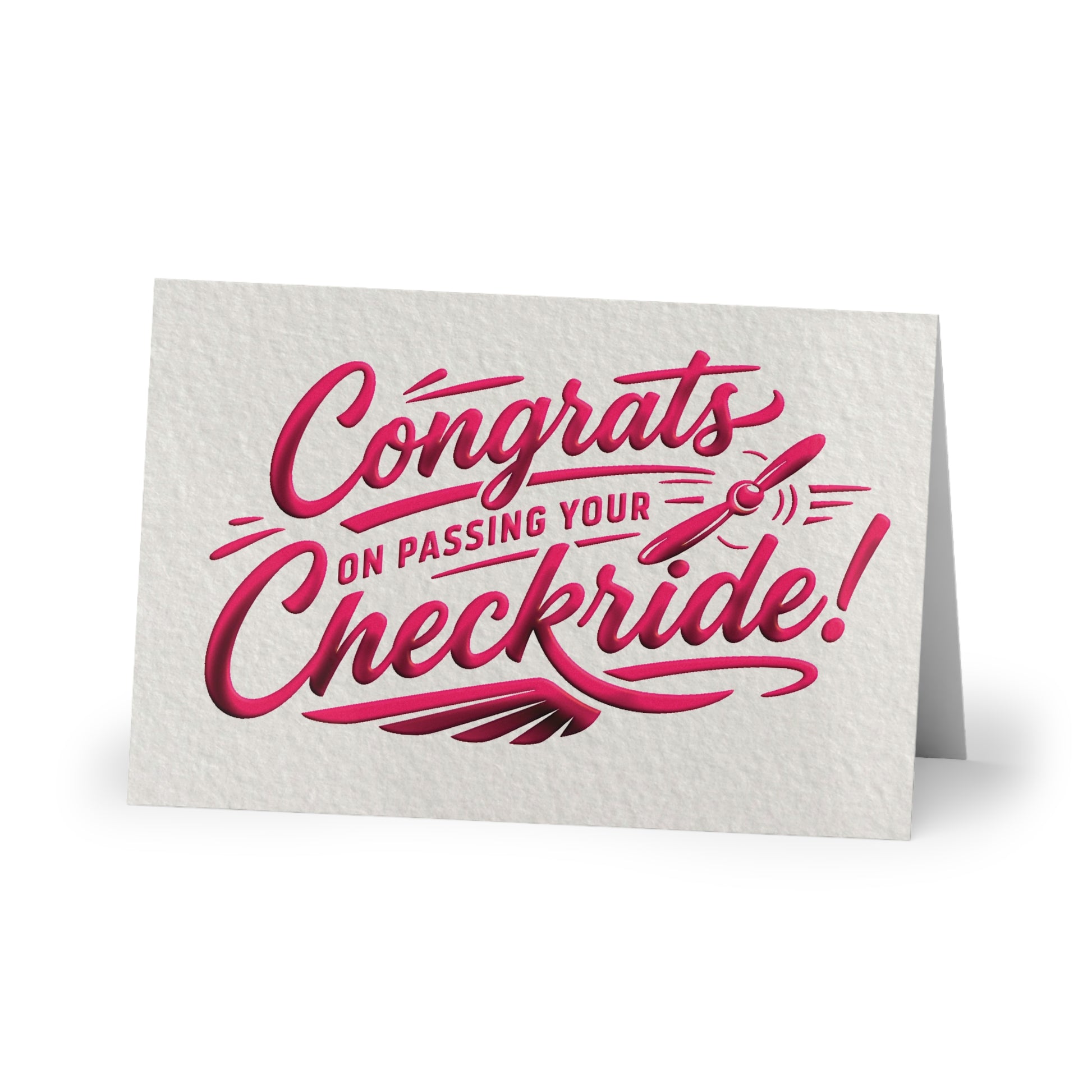 Congrats on passing your checkride! pack of 10 postcards (v4. pink)