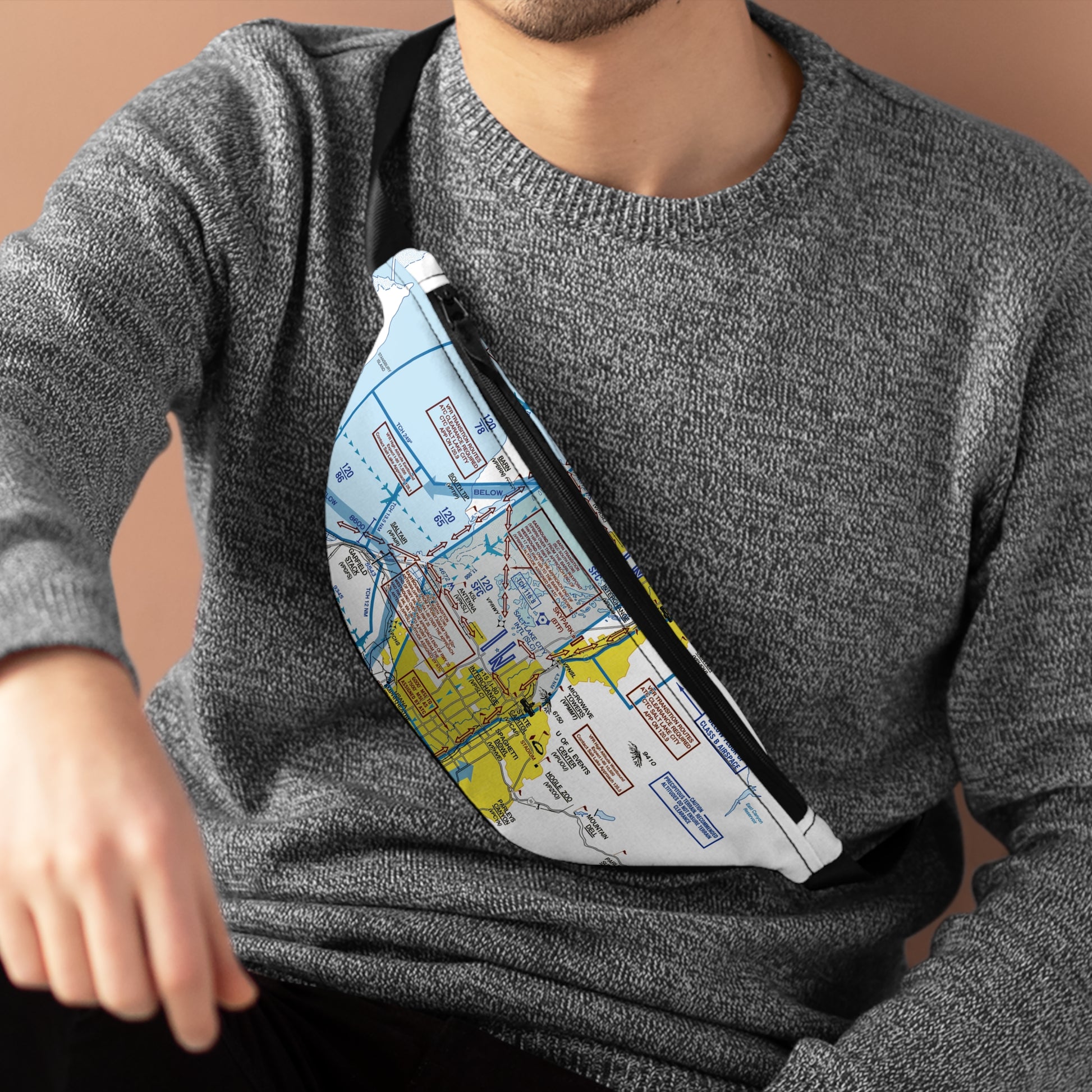 Salt Lake City Flyway Chart fanny pack