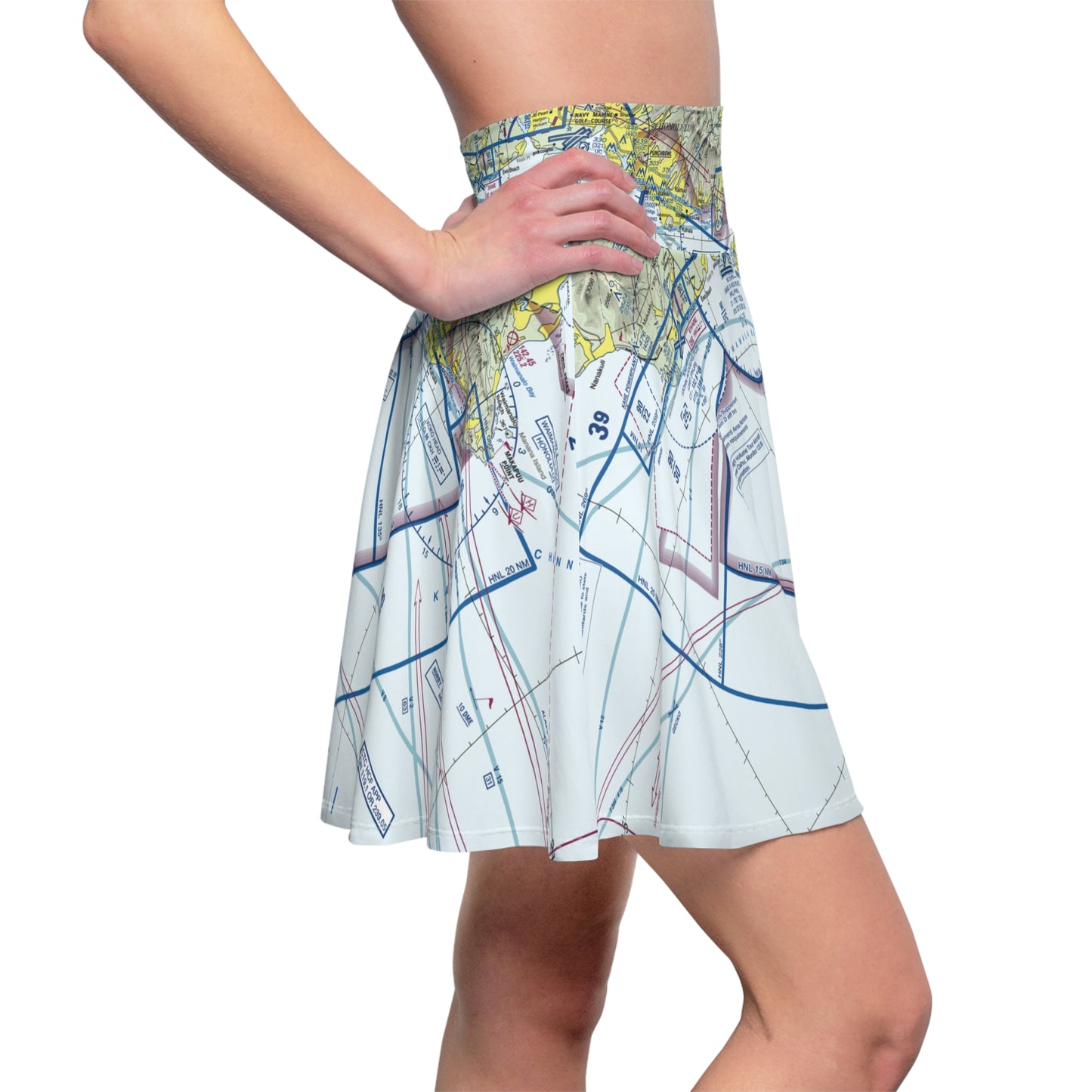 Honolulu Sectional Chart skater skirt