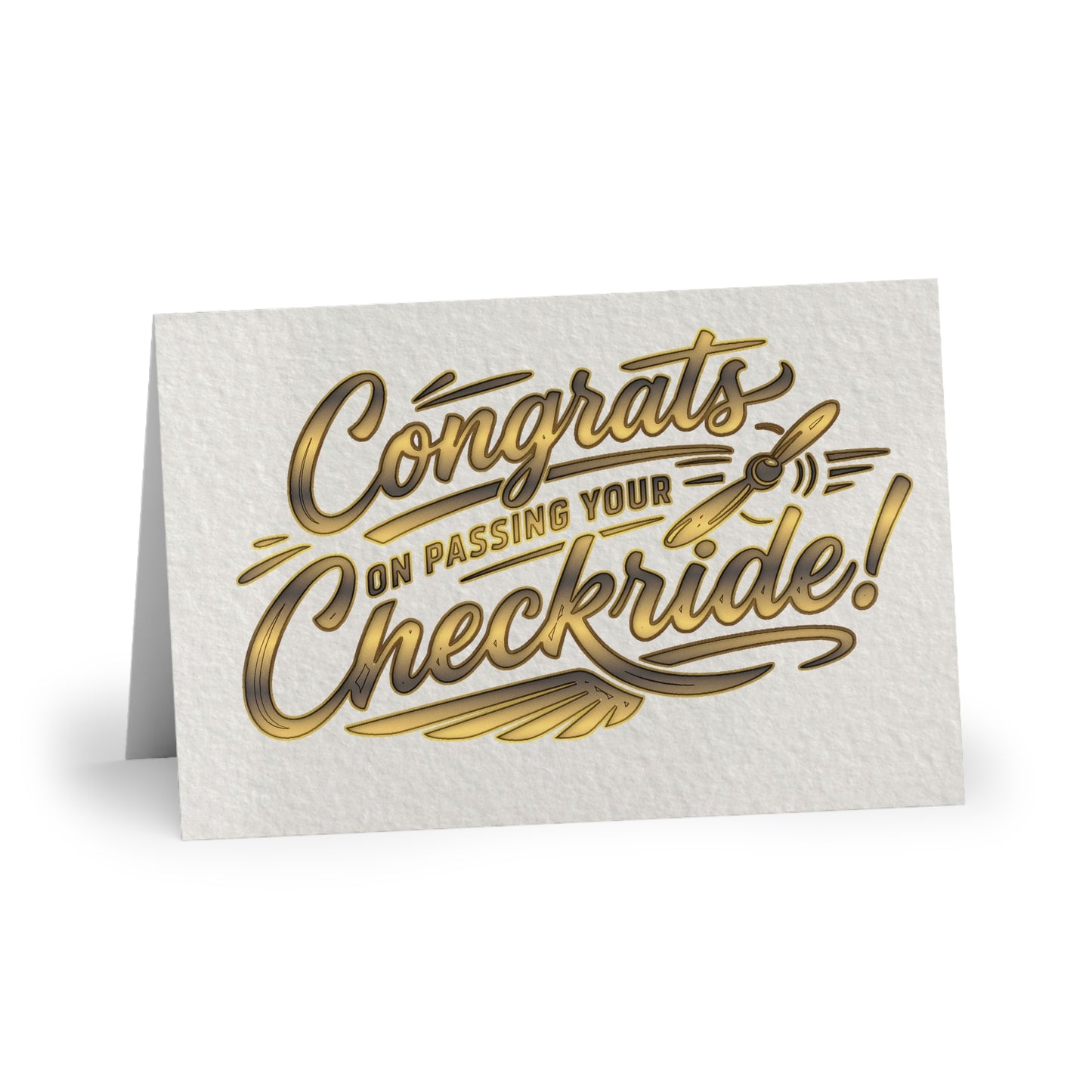 Congrats on passing your checkride! pack of 10 postcards (v4. gold)
