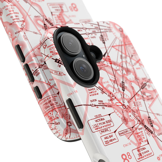 Enroute Low Altitude Chart (ELUS1) tough phone cases (red&white)
