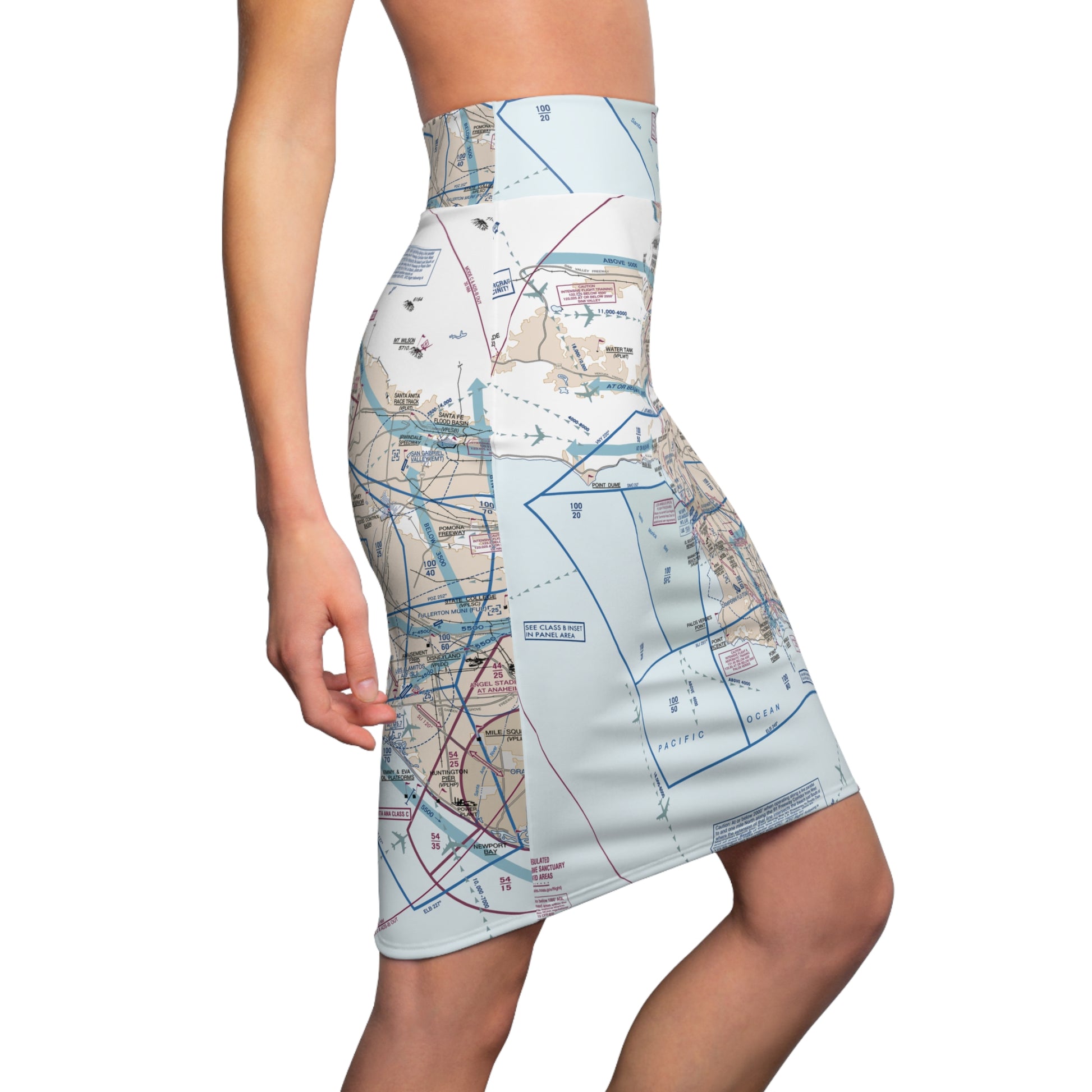 LAX Flyway Chart women's pencil skirt