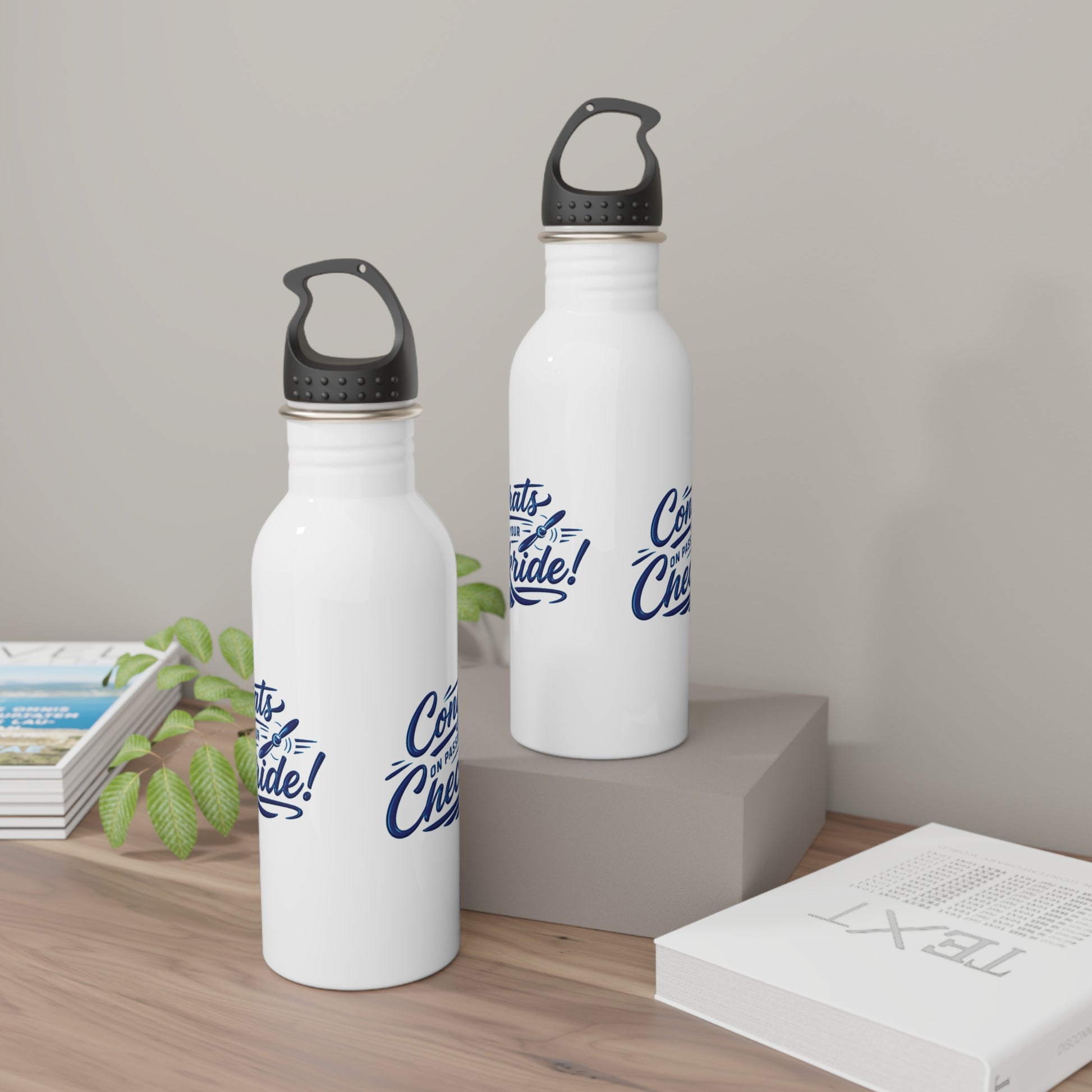 Congrats on passing your checkride! 20 oz. stainless steel water bottle (v4. blue)