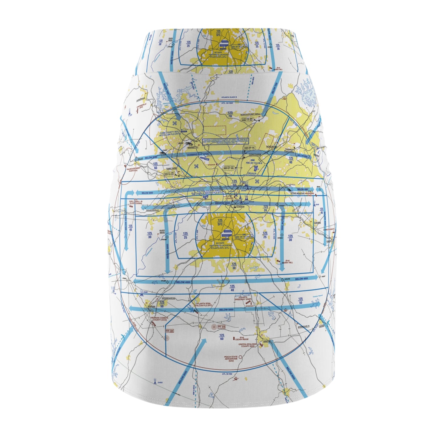 Atlanta Flyway Chart pencil skirt