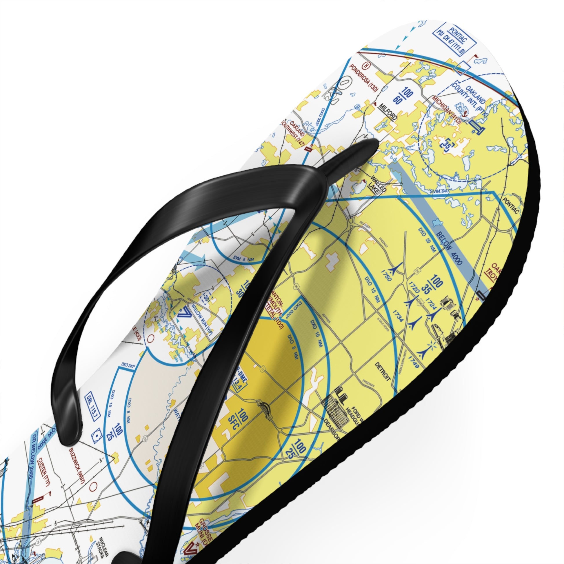 Aeronautical Chart Flip-Flops (DTW Flyway Chart)