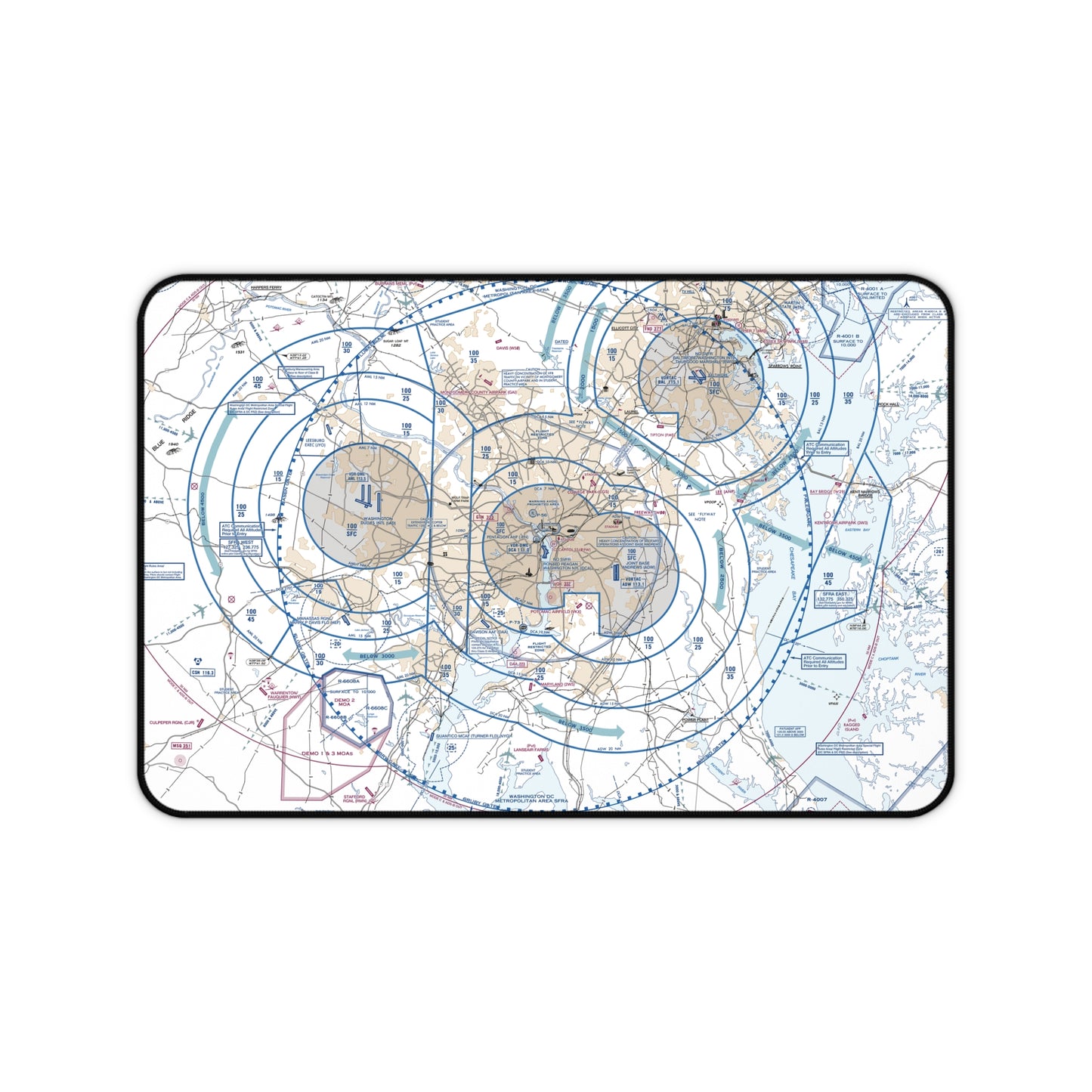 Baltimore-Washington Flyway Chart desk mat