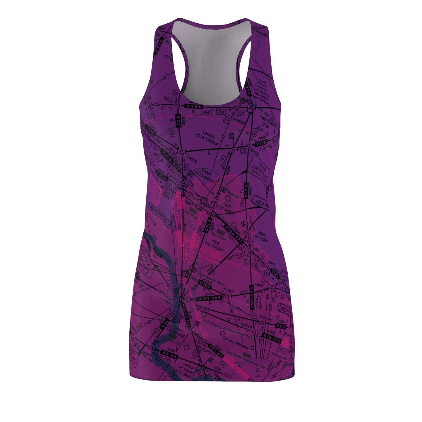 Enroute Low Altitude Chart (ELUS3) racerback dress (purple)