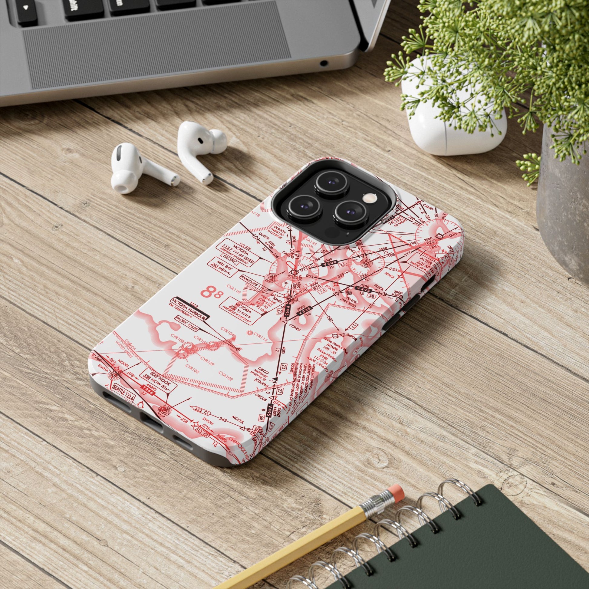 Enroute Low Altitude Chart (ELUS1) tough phone cases (red&white)