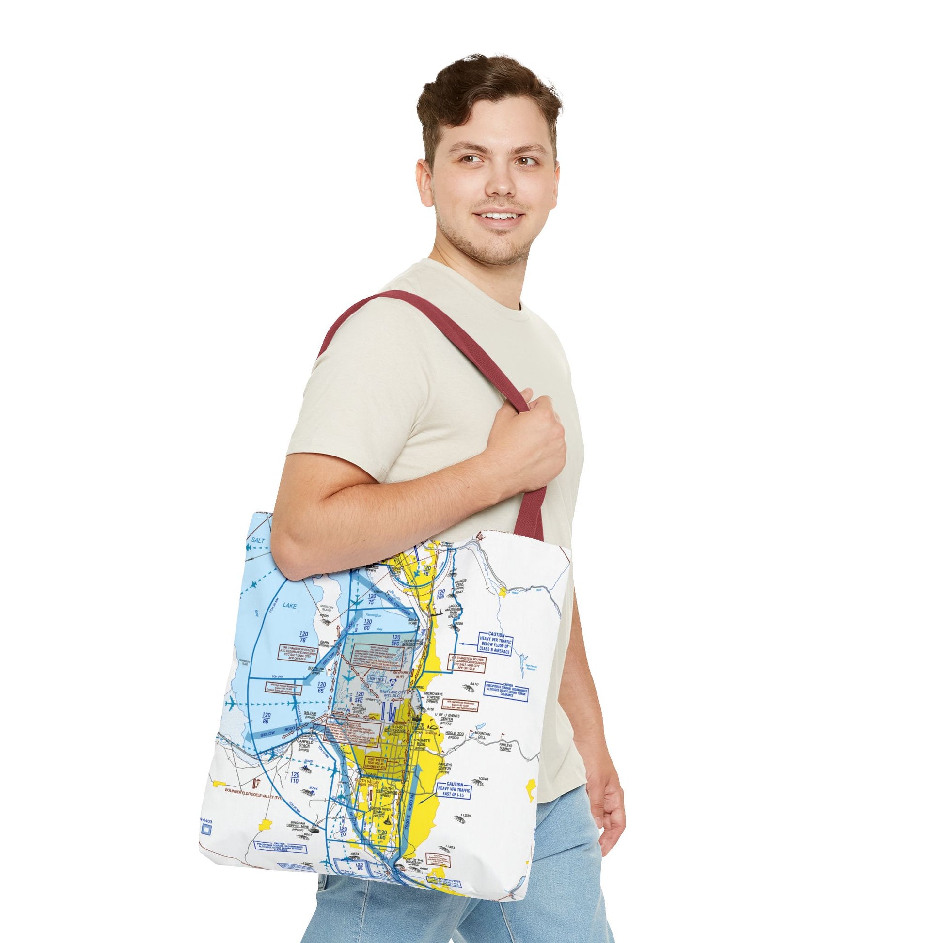 Salt Lake City Flyway Chart tote bag