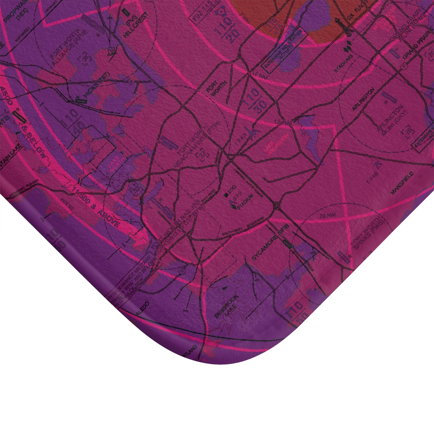 Dallas - Ft. Worth Flyway Chart bath mat (purple)