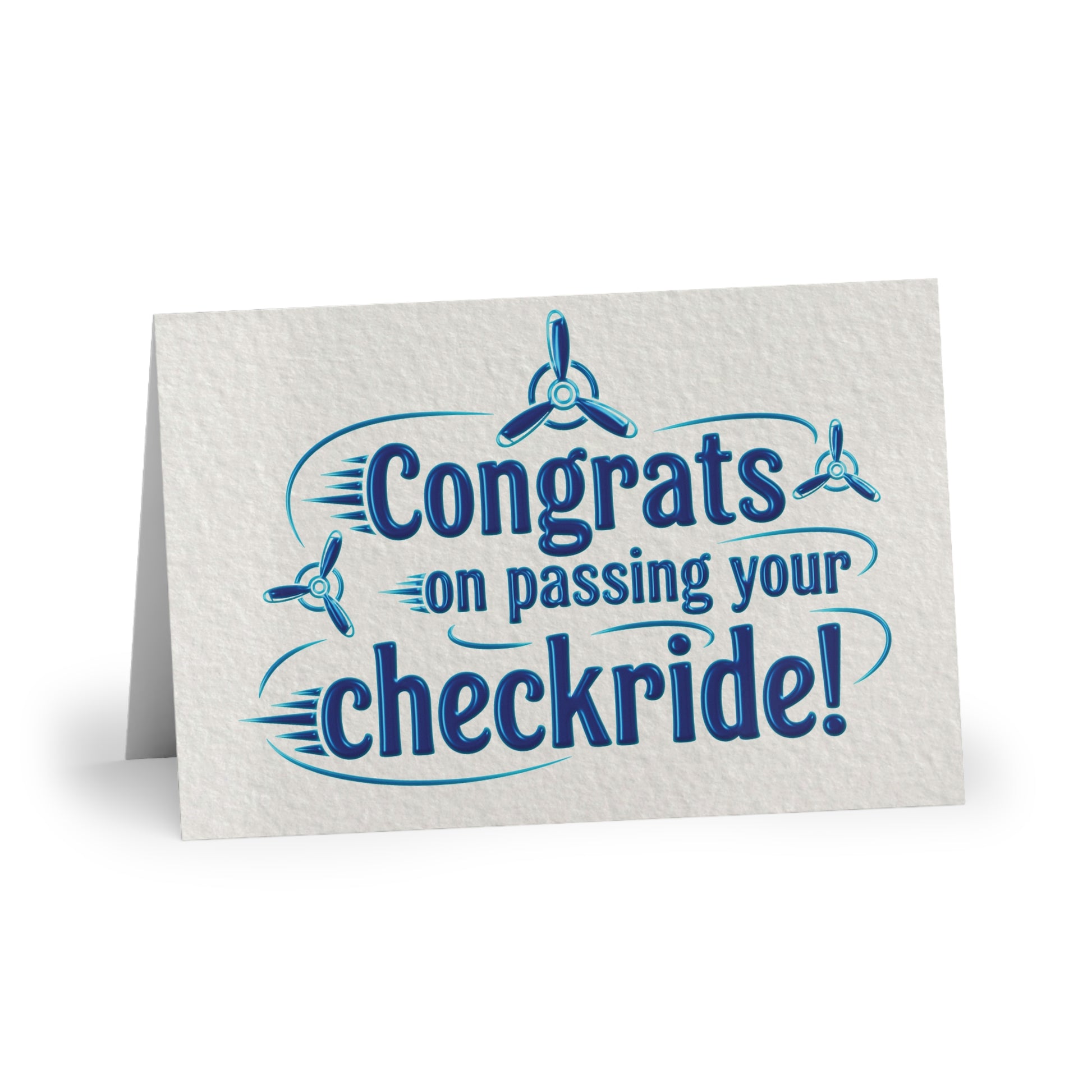 Congrats on passing your checkride! pack of 10 postcards (v3. blue)