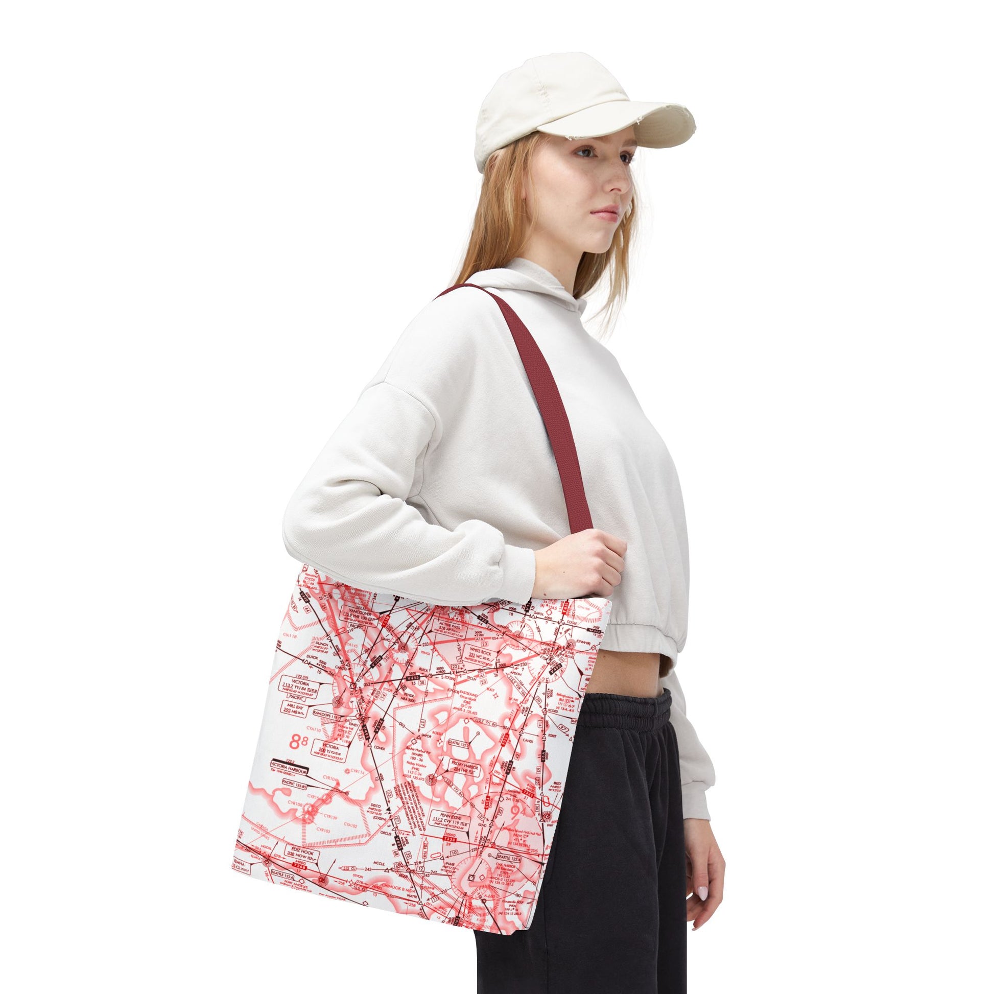 Enroute Low Altitude Chart tote bag (ELUS1/red&white)
