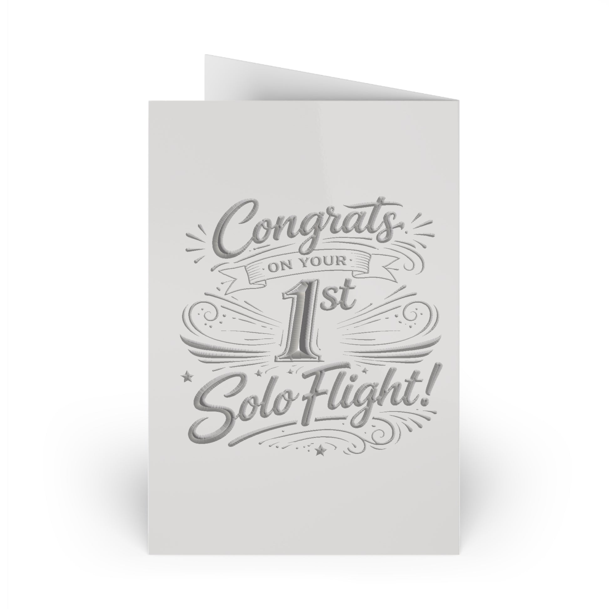 Congrats on your 1st Solo Flight! pack of 10 postcards (v3. silver)