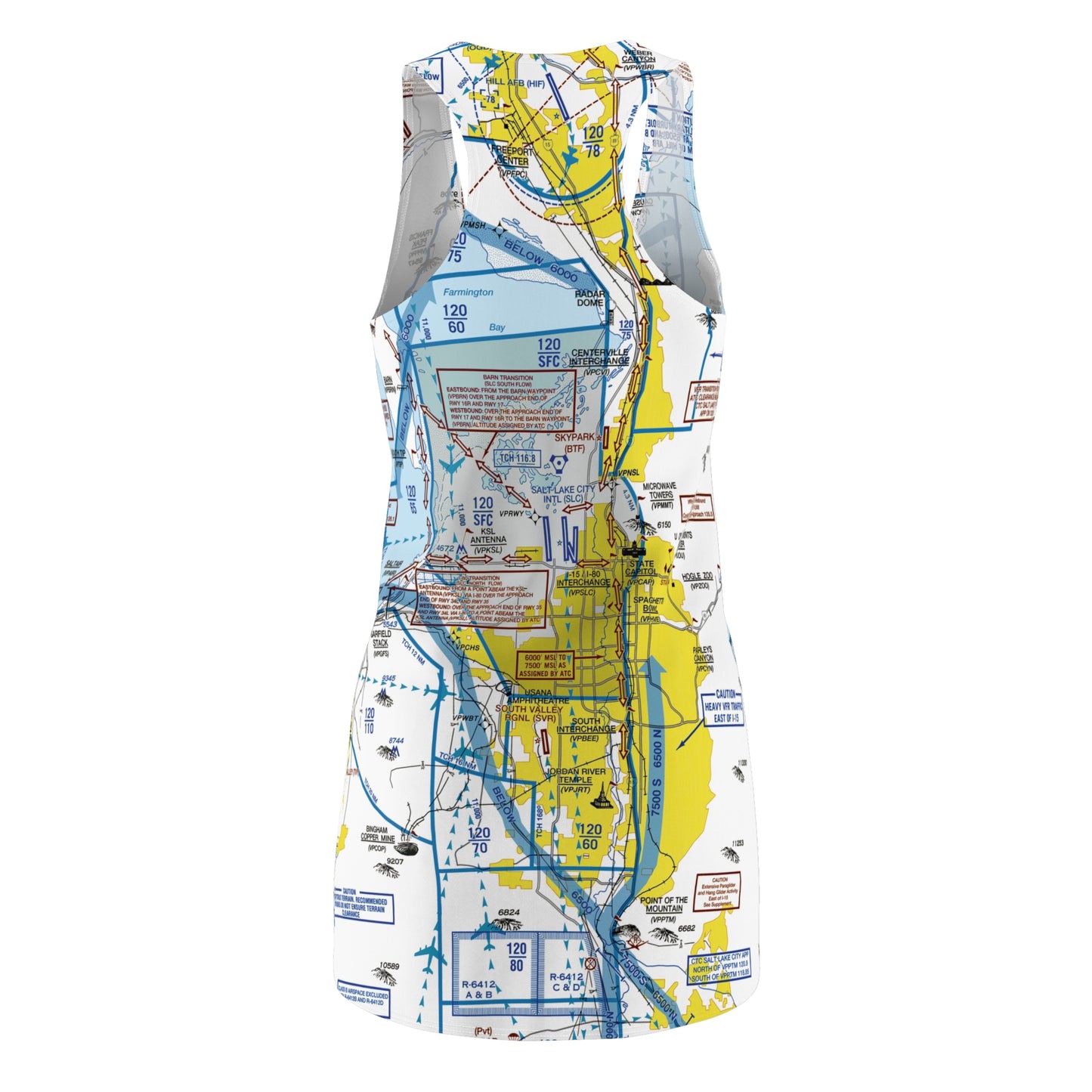 Salt Lake City Flyway Chart racerback dress