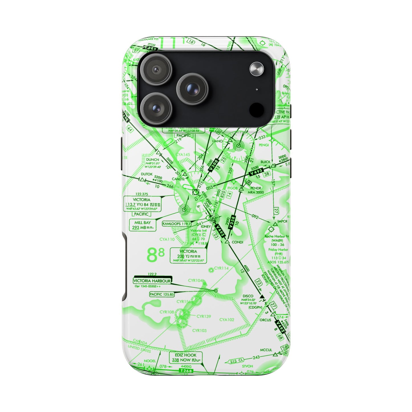 Enroute Low Altitude Chart (ELUS1) tough phone cases (green&white)