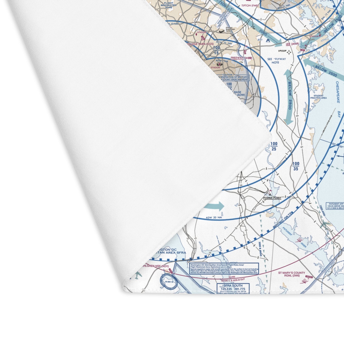 Baltimore-Washington Flyway Chart kitchen placemat