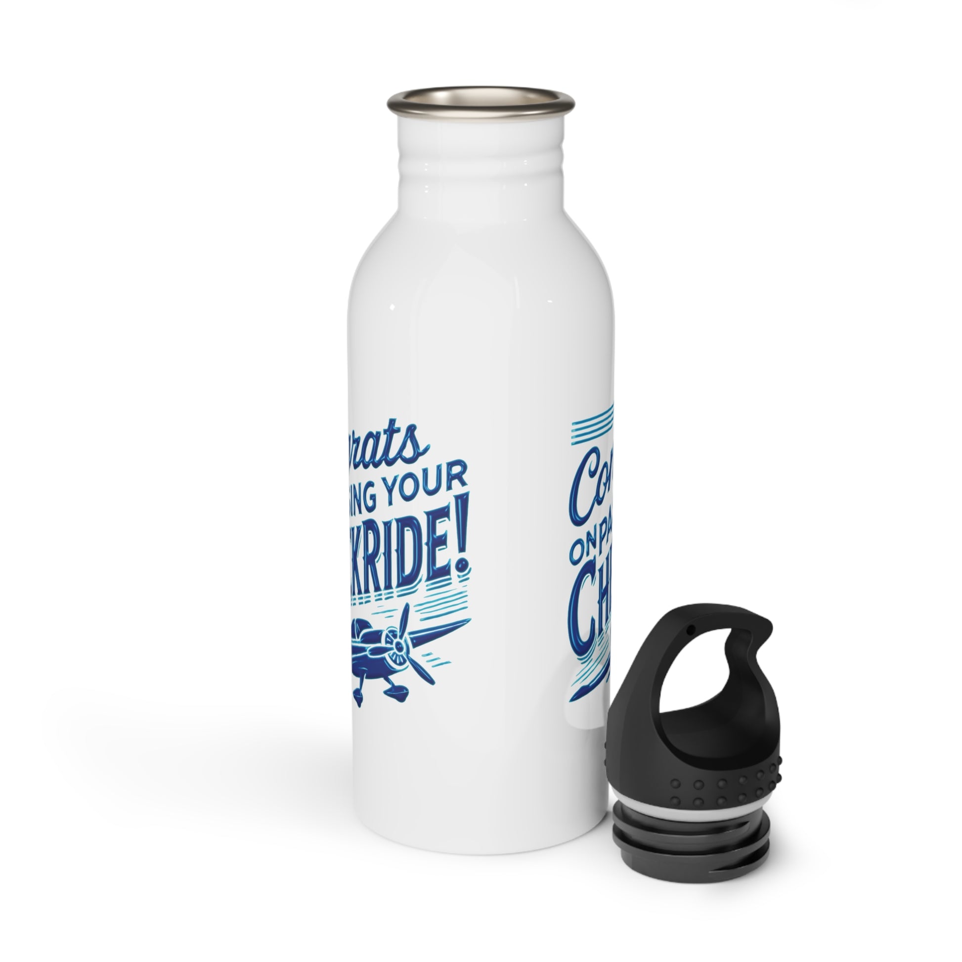 Congrats on passing your checkride! 20 oz. stainless steel water bottle (v1. blue)