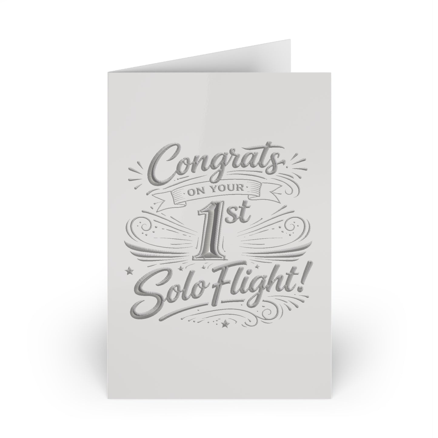 Congrats on your 1st Solo Flight! pack of 10 postcards (v3. silver)