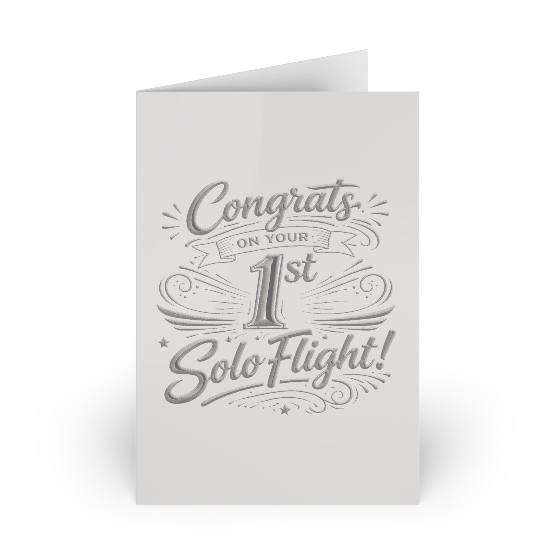 Congrats on your 1st Solo Flight! pack of 10 postcards (v3. silver)