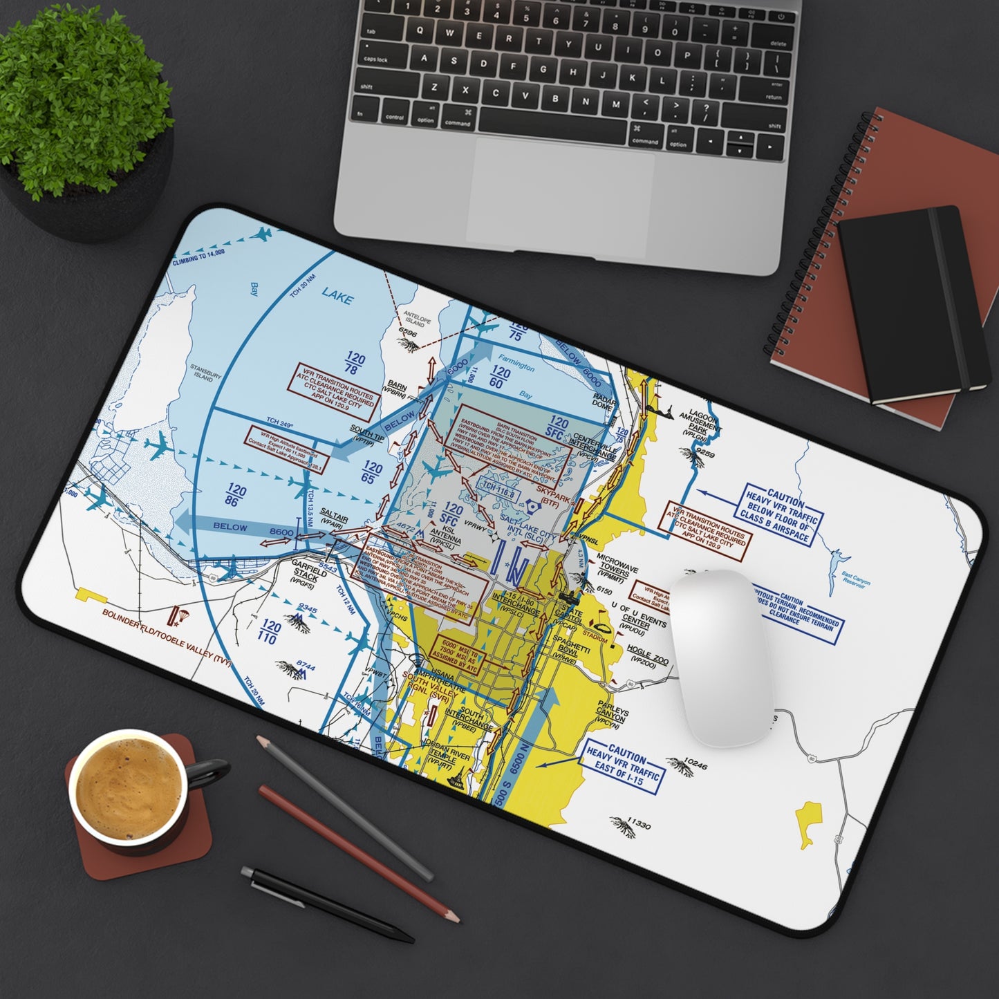 Salt Lake City Flyway Chart desk mat