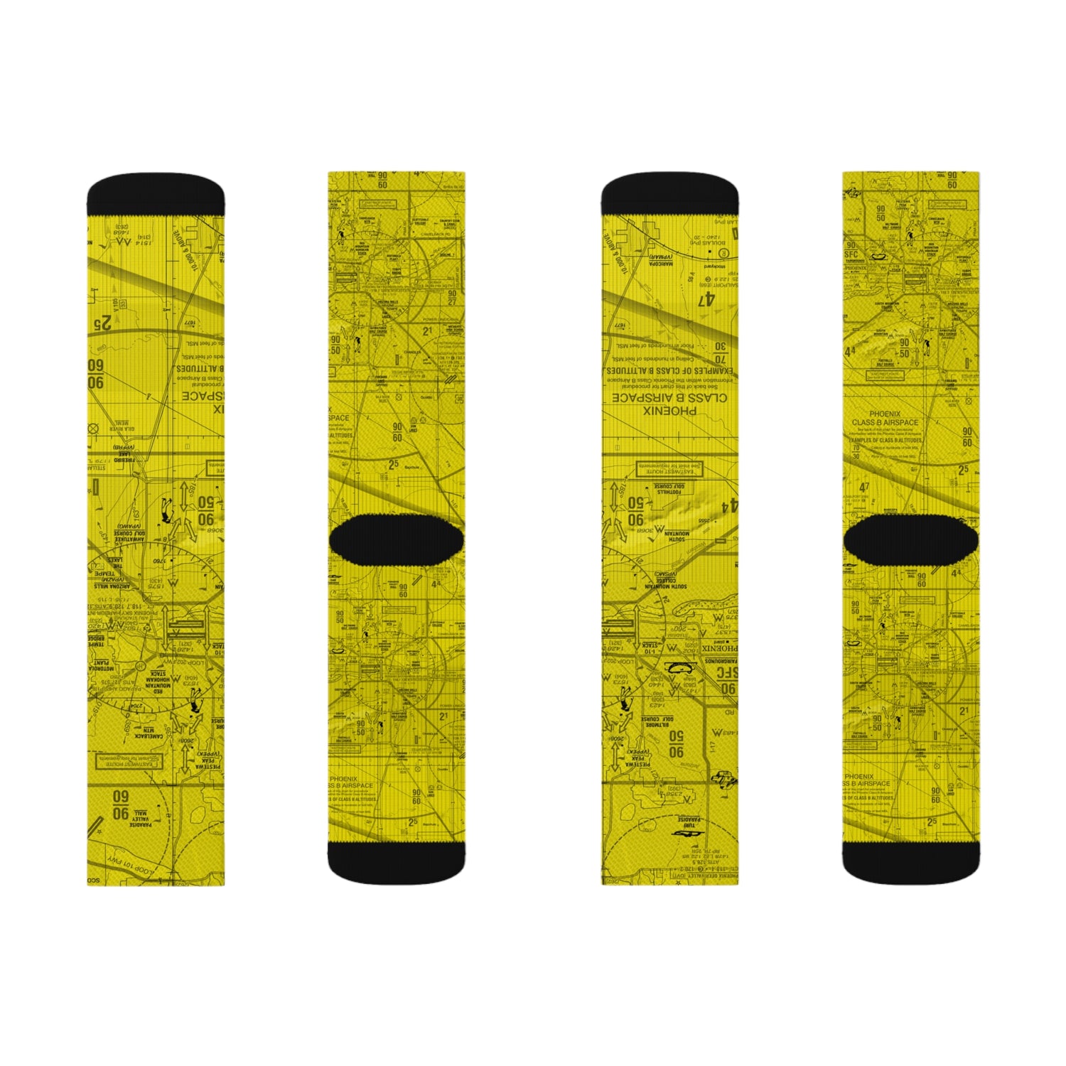 Aeronautical Chart socks (PHX/yellow)