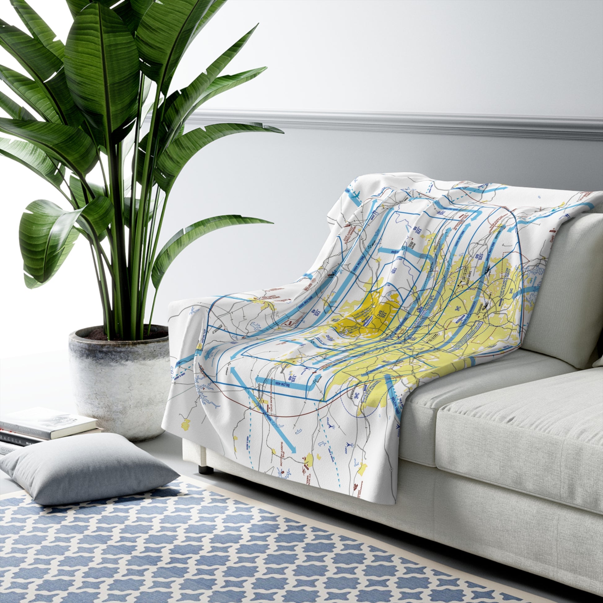 Atlanta Flyway Chart sherpa fleece blanket