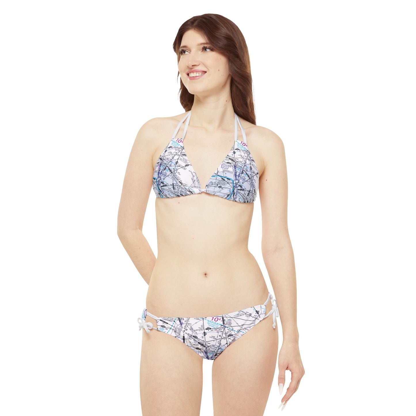 Enroute Low Altitude (ELUS3) Chart strappy bikini set (white)