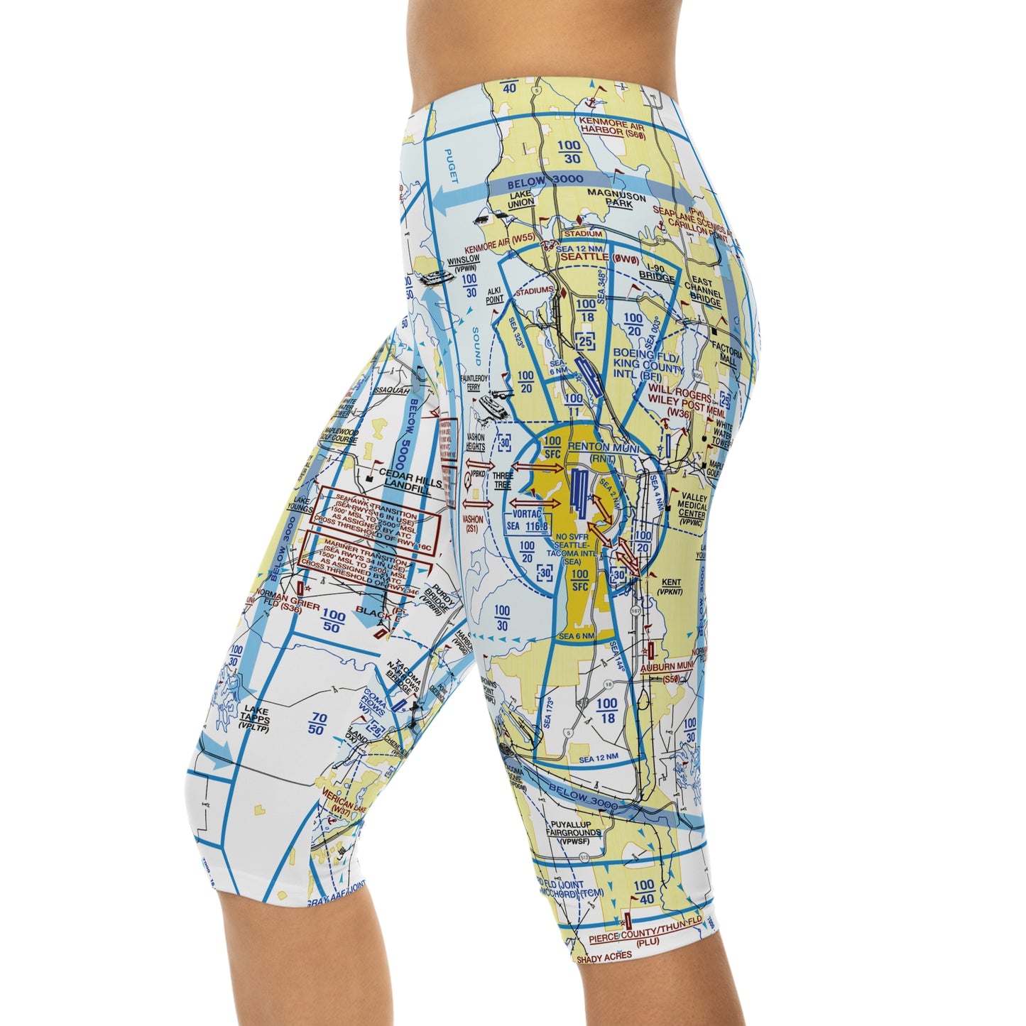 Seattle Flyway Chart capri leggings