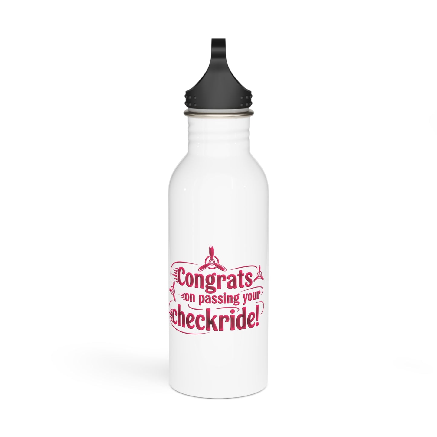Congrats on passing your checkride! 20 oz. stainless steel water bottle (v3. pink)