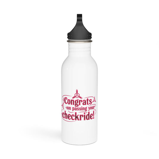 Congrats on passing your checkride! 20 oz. stainless steel water bottle (v3. pink)