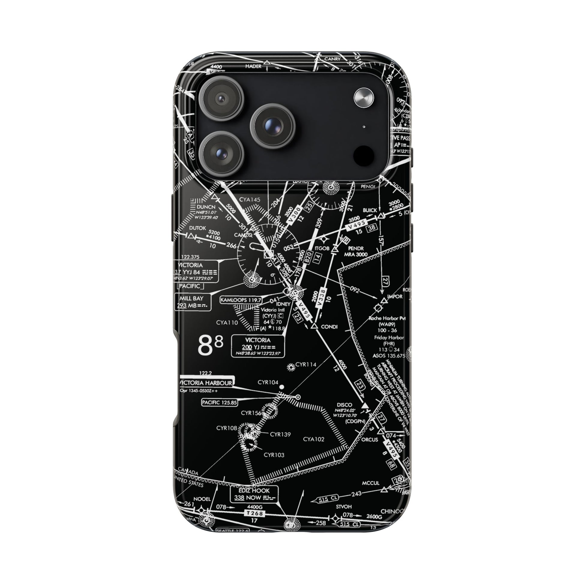 Enroute Low Altitude Chart tough phone cases (ELUS1/b&w)
